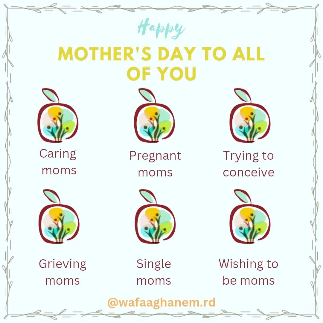 Happy Mother's Day 💓 from us @wafaaghanem.rd to all of you ❤️ 
This day might be tough and emotional for many... Let's be gentle ✨️ 

#ttc #ttccommunity #ttcjourney #ttcsisters #ttcdietitian #pregnancydietitian #ottawadietitian #dietitiansofcanada #