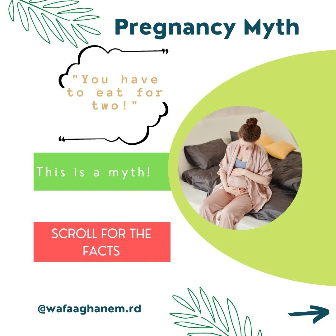 🤰It is assumed that as soon as you know you are having a baby, you have to increase your food intake!
👎🏼But the reality is: you don't need to do that!!! 
🤰Pregnancy nutrition needs stay the same for the first trimester, and slightly increase in t