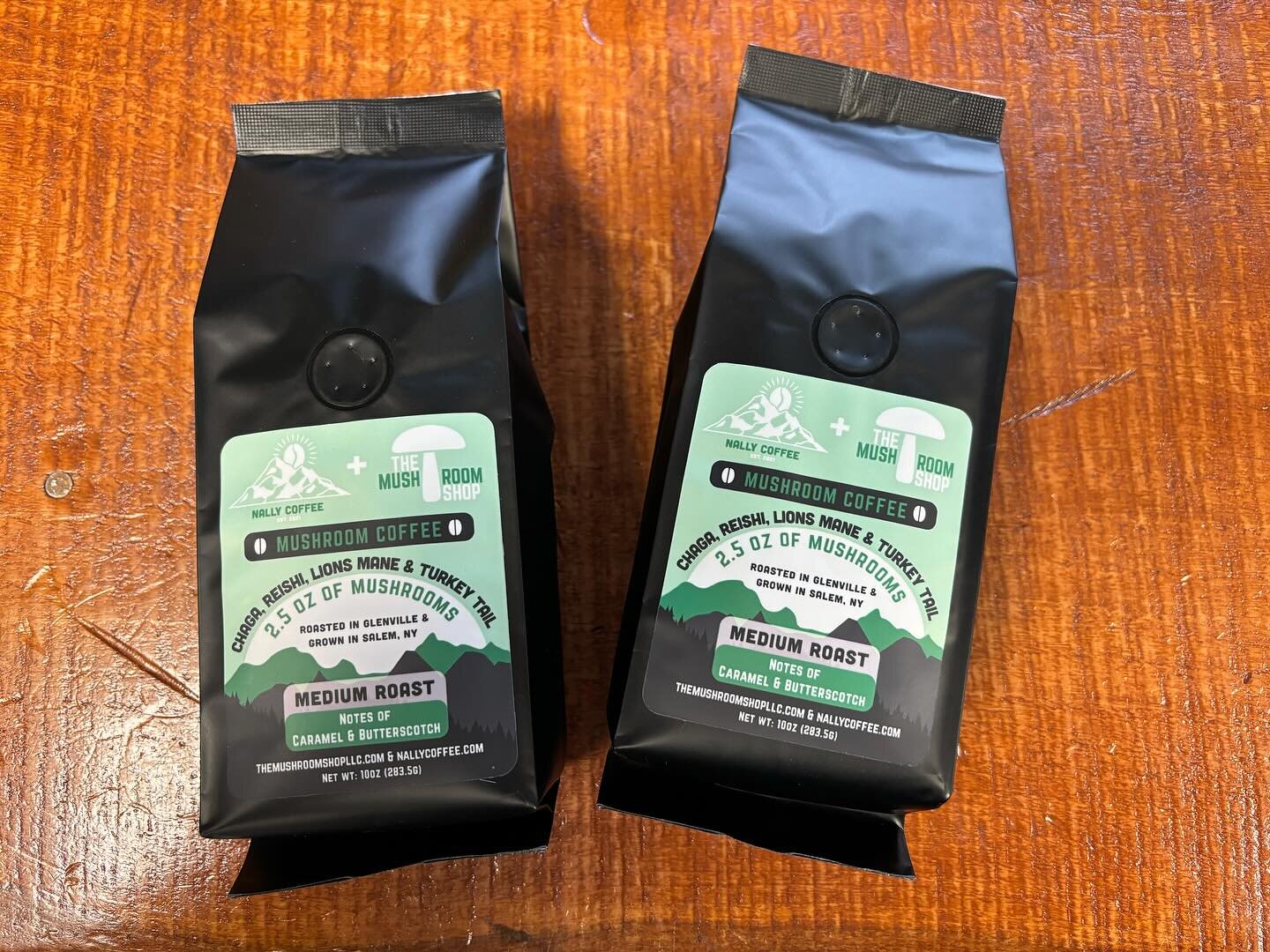 @nallycoffee is collaborating with @themushroomshopllc to create this new mushroom infused coffee blend! 

Infused with Chaga, Reishi, Lions Mane, and Turkey Tail mushrooms, it offers many health benefits! 

We only have 2 in stock, at $25 each for a