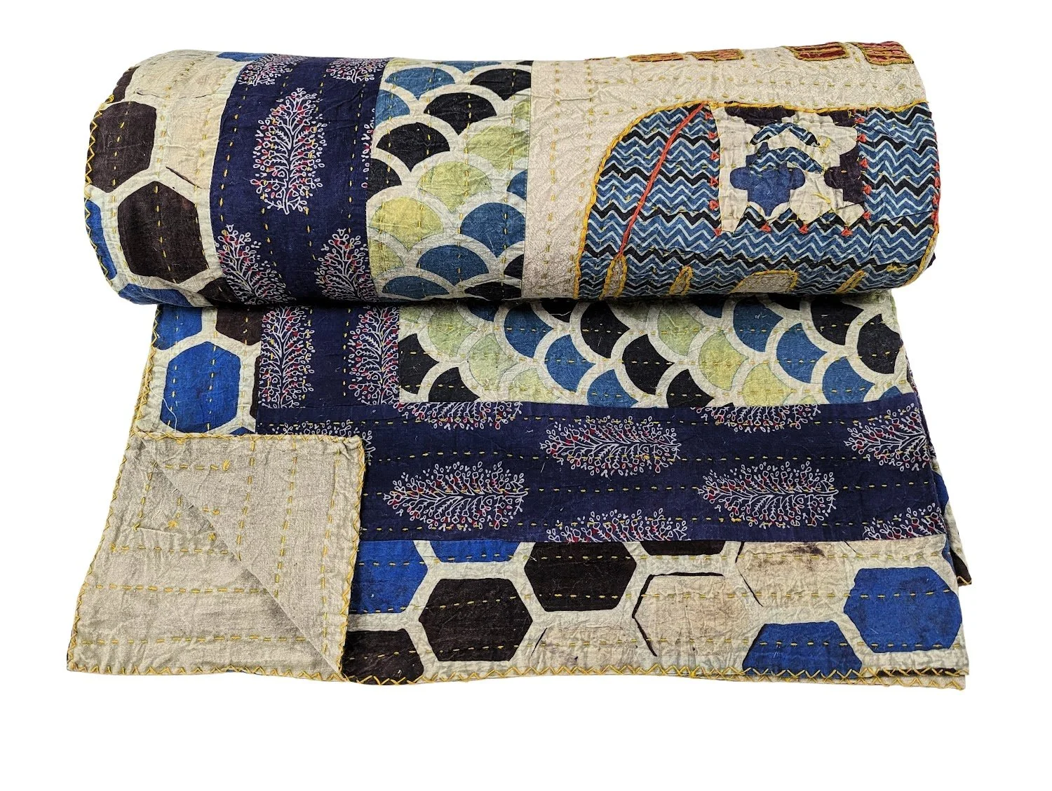 Gudri Quilts - Hand Stitched Quilts Bohemian Home Decor - Item# 024b.jpg