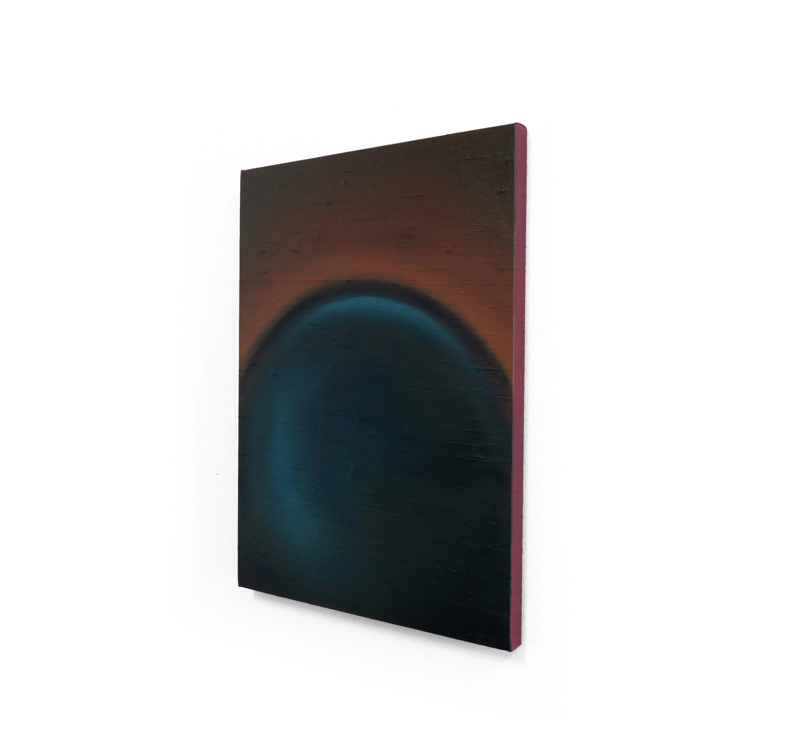 Viewer, 2026, Oil on silk mounted on board, 16 x 12 inches