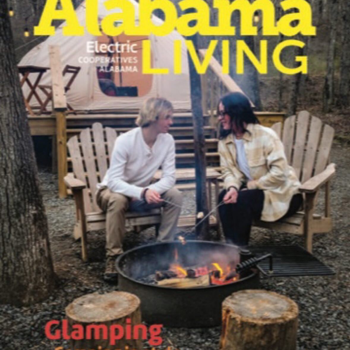 Thanks to @alabama_living for the feature in your May issue! @land_of_bohamia is excited to share the outdoor experience in our comfortable artist inspired glamps.