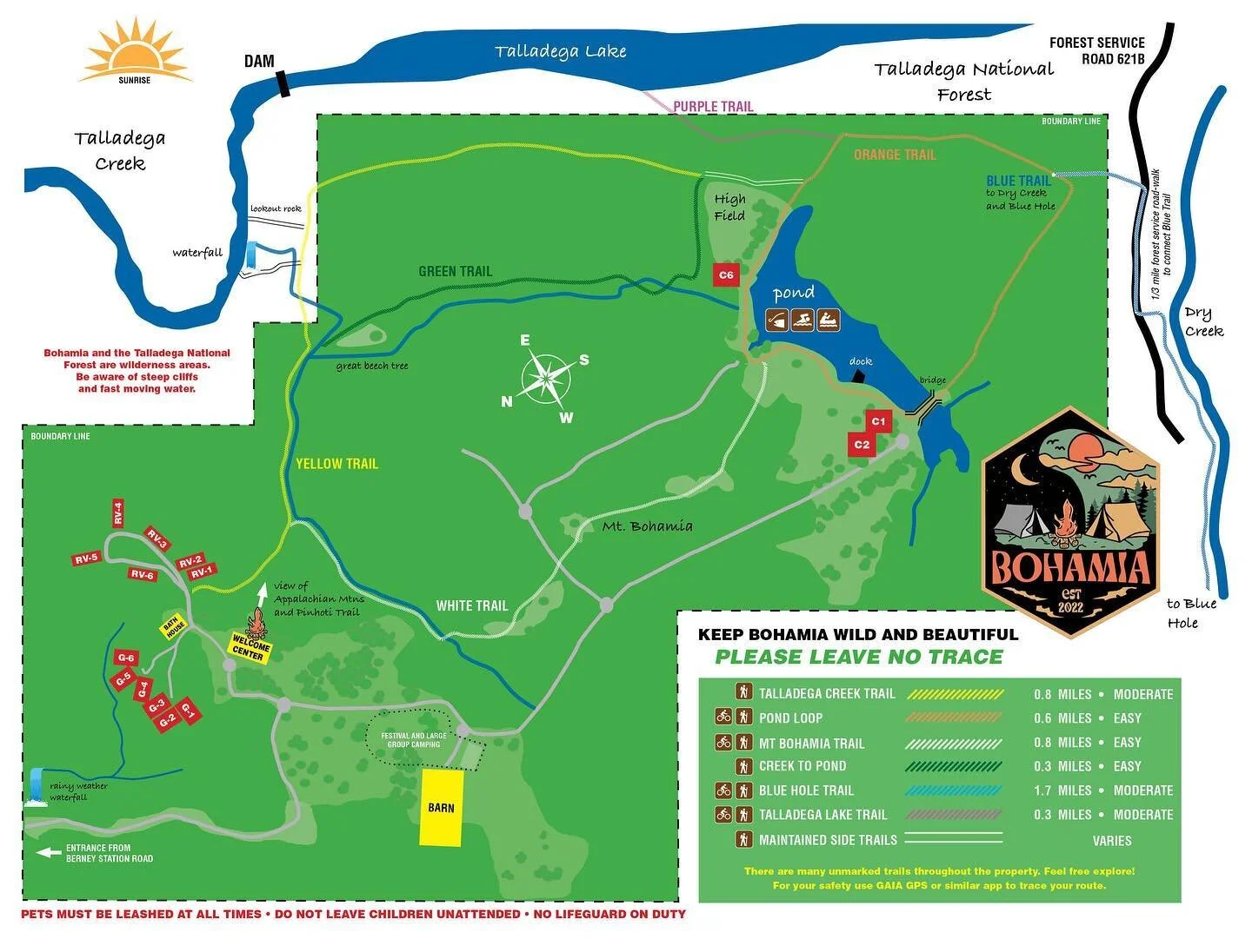 Lots of trail maintenance at Bohamia this season! We&rsquo;ve doubled the length of the Yellow Trail, added clearer signage on all trails, and are working on our &ldquo;Land of the Lost&rdquo; access trail coming soon.