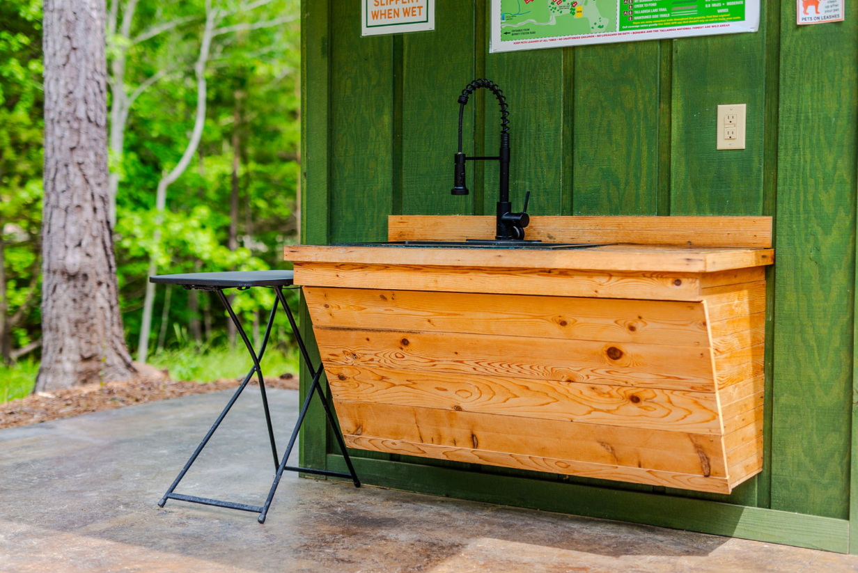 Dishwashing station at Bohamia bath house in Alabama