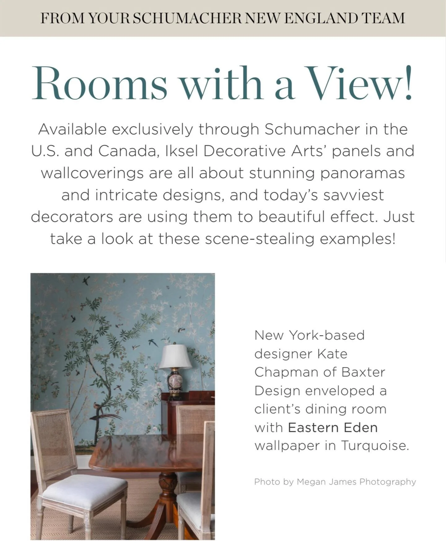 Thank you @schumacher_newengland @schumacher1889 and @janeoreilly2go for featuring this lovely snapshot in your &ldquo;Rooms With A View&rdquo; round up!