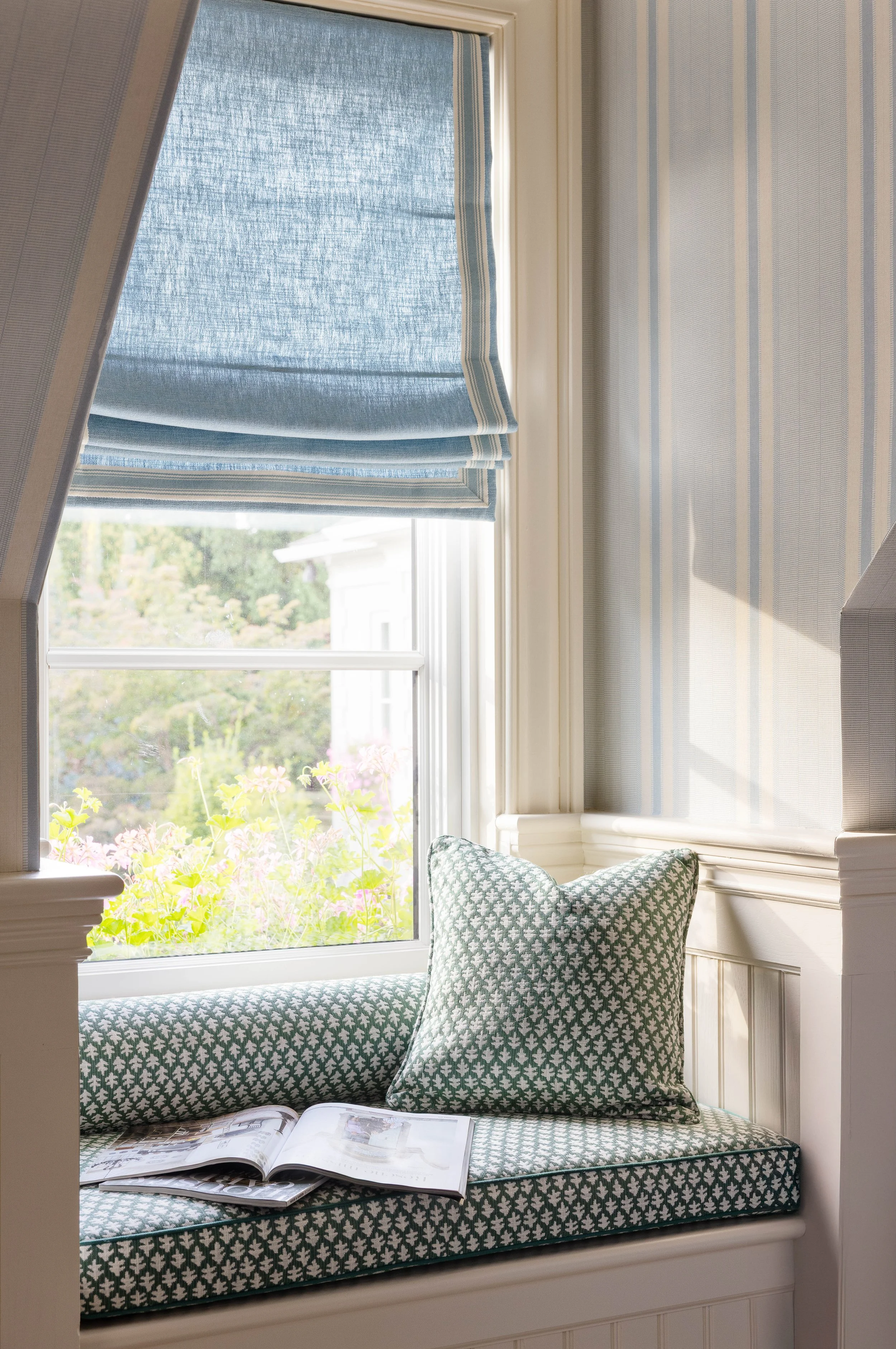 Baxter Design NY | Kate Chapman | Fox Meadow North | Portfolio | Family Room | Window Seat