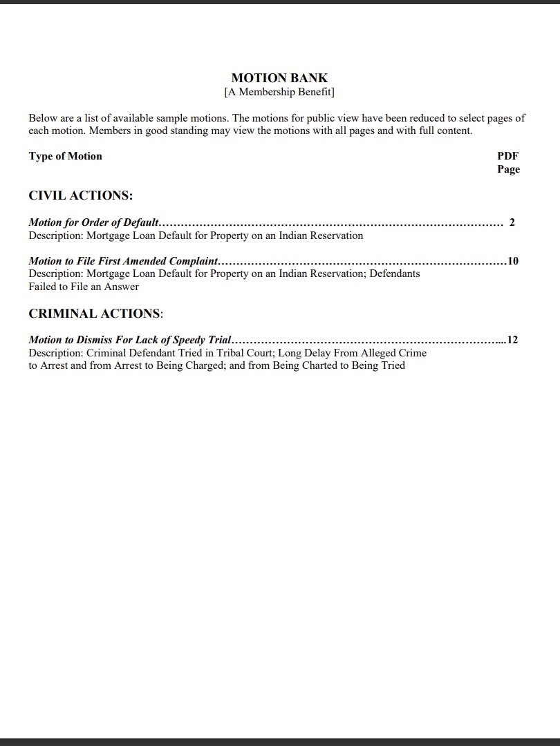 Sample Motions — TANBAR