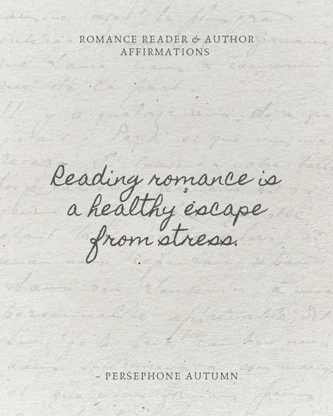 Happy Sunday, romance friends 🖤
May your day be full of bookish goodness!

Slide 1: Reading romance is a healthy escape from stress.
Slide 2: Writing romance gives me a healthy escape outlet.