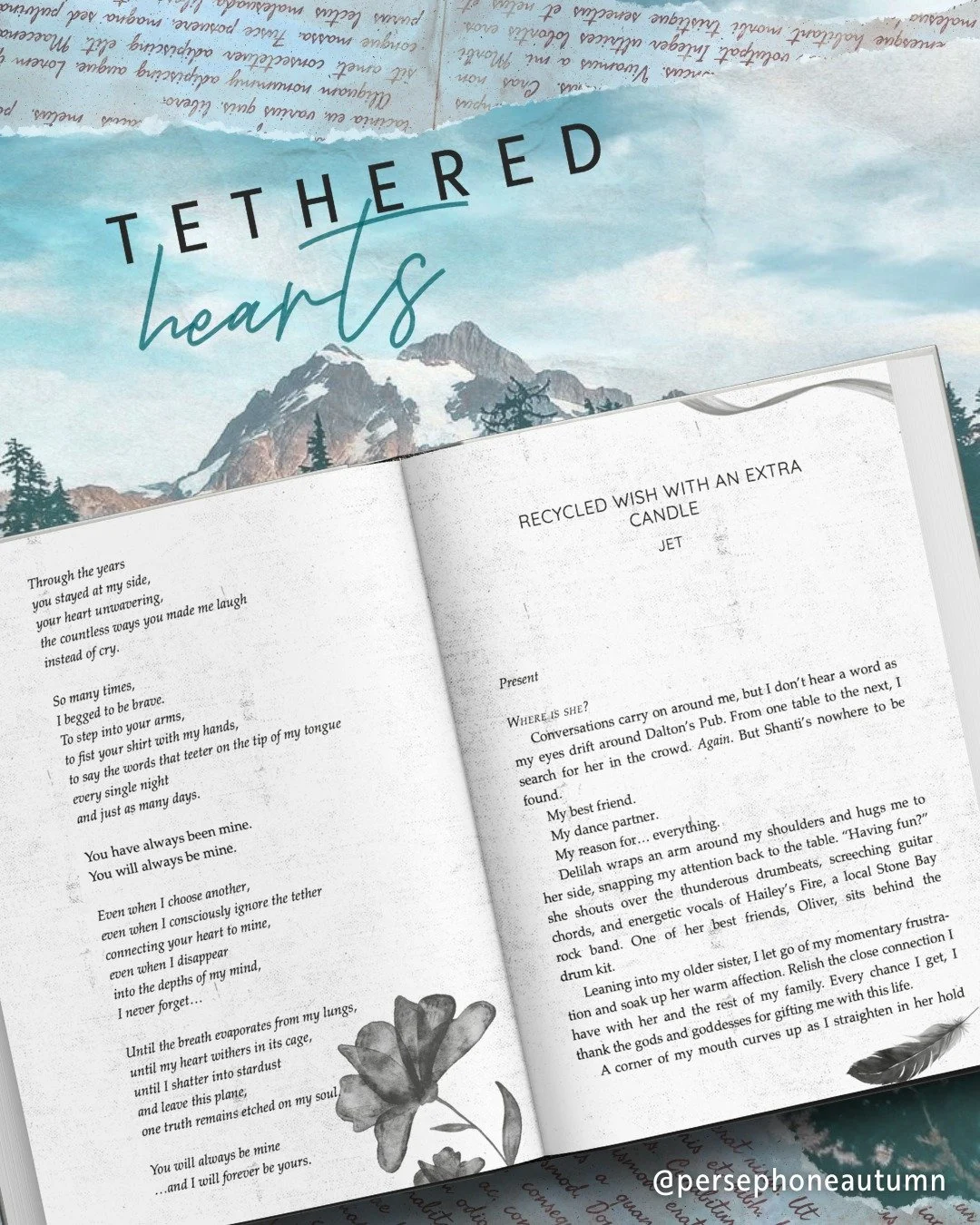 Glimpse a couple of the first pages in Tethered Hearts 🪶

I love so many parts of writing and publishing. But decorating the interior is always fun. Here are two of the backgrounds in the couple cover paperback.

🩰 Tethered Hearts: https://books2re
