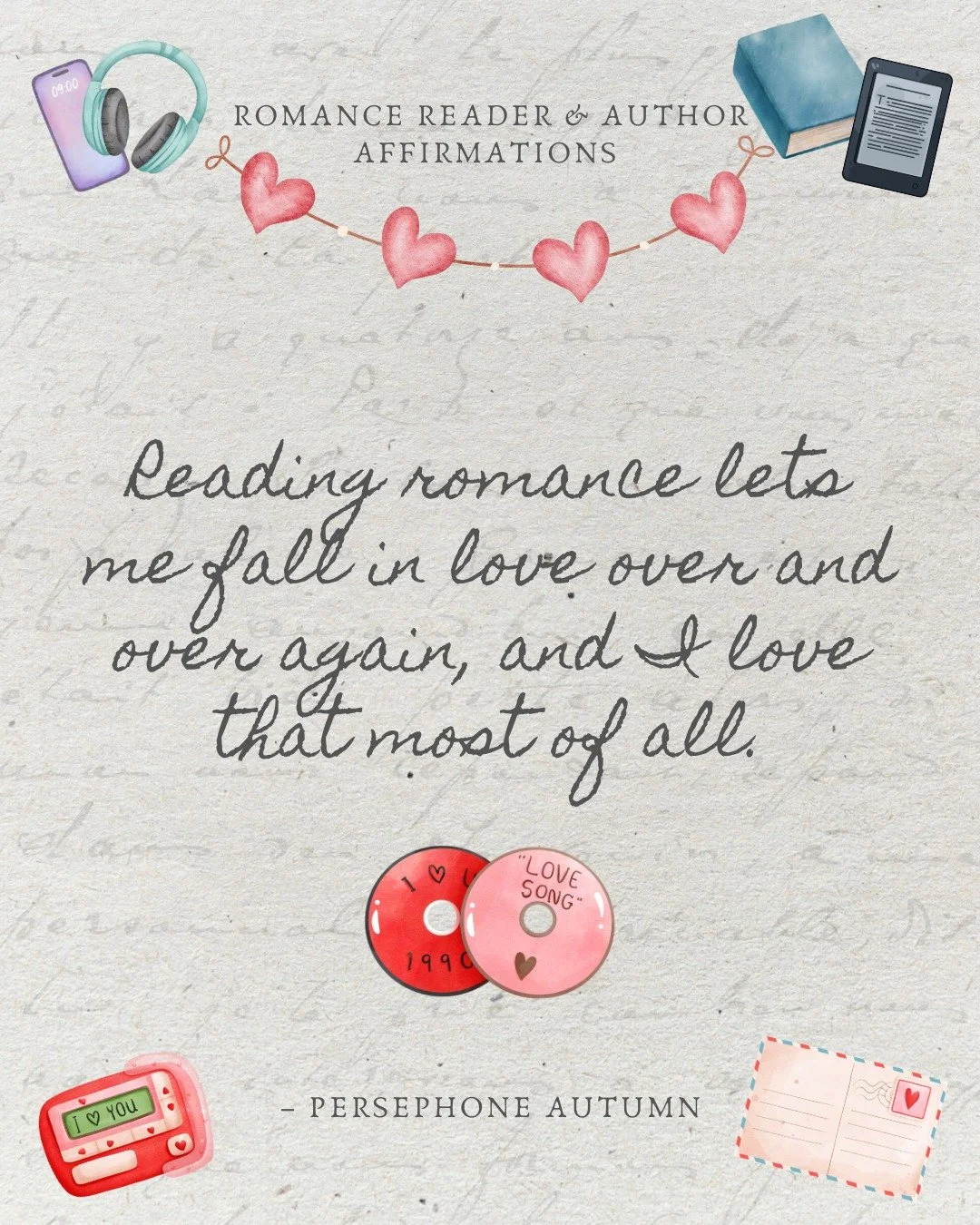 Happy Sunday, book friends π
Hope your day is relaxing and full of bookish goodness!
Slide 1: Reading romance lets me fall in love over and over again, and I love that most of all.
Slide 2: Writing romance lets me fall in love over and over again,