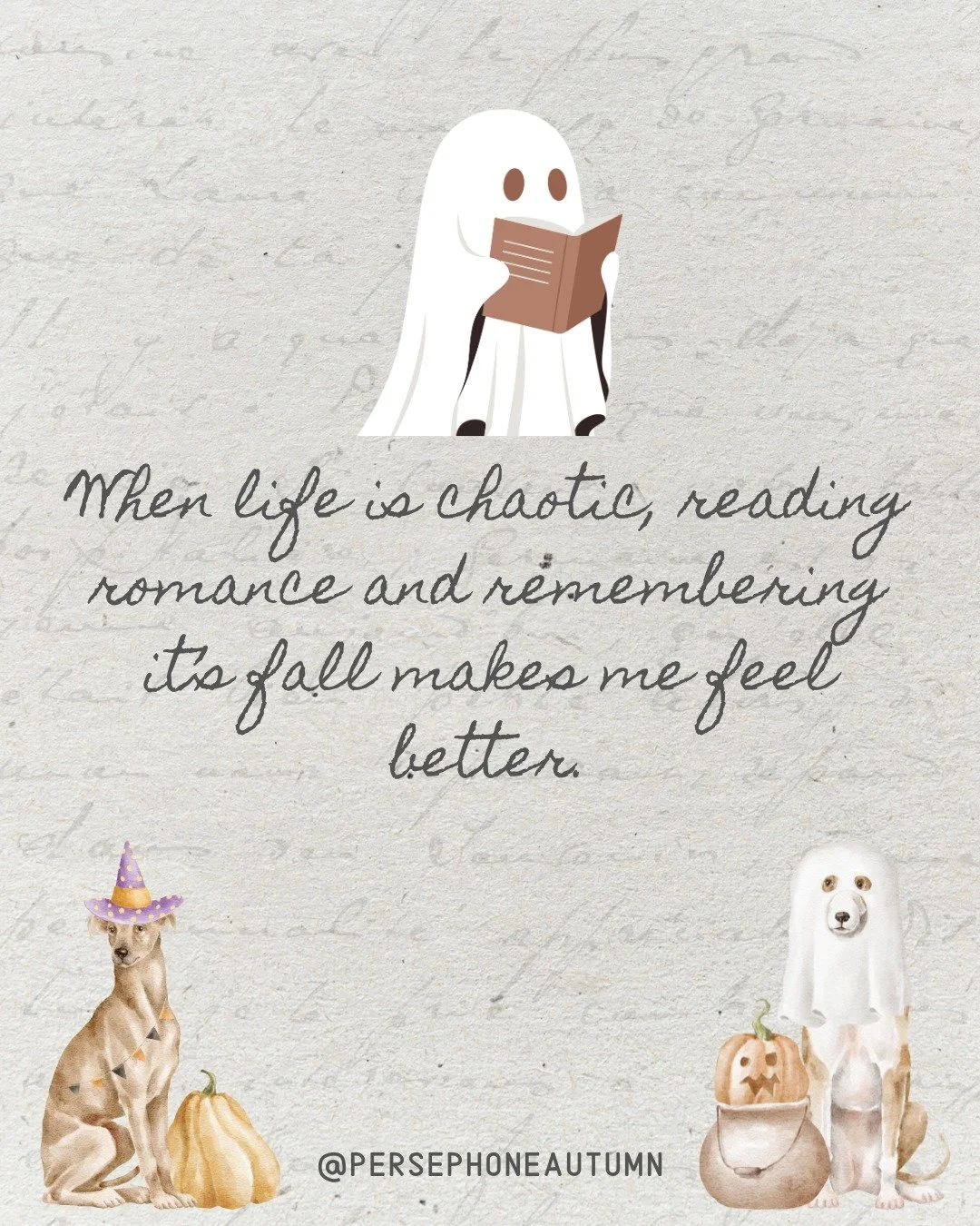 Daylight savings = reading or writing all day

Slide 1: When life is chaotic, reading romance and remembering it's fall makes me feel better.
Slide 2: When life is chaotic, writing romance and pretending I'm somewhere else for a little while makes me