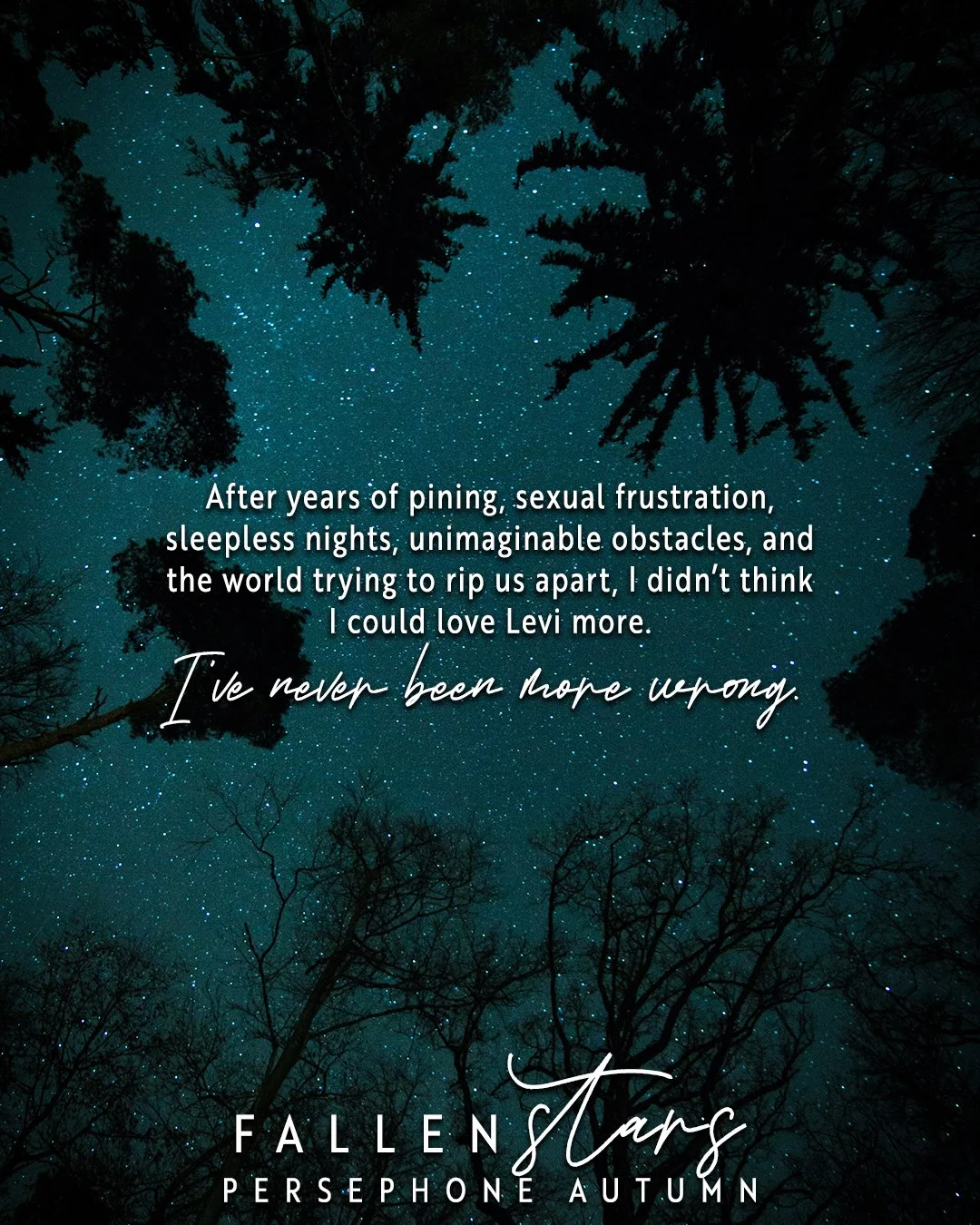 Still not over Levi &amp; Oliver...

After years of pining, s**ual frustration, sleepless nights, unimaginable obstacles, and the world trying to rip us apart, I didn't think I could love Levi more.
I've never been more wrong.

✨ Fallen Stars is avai