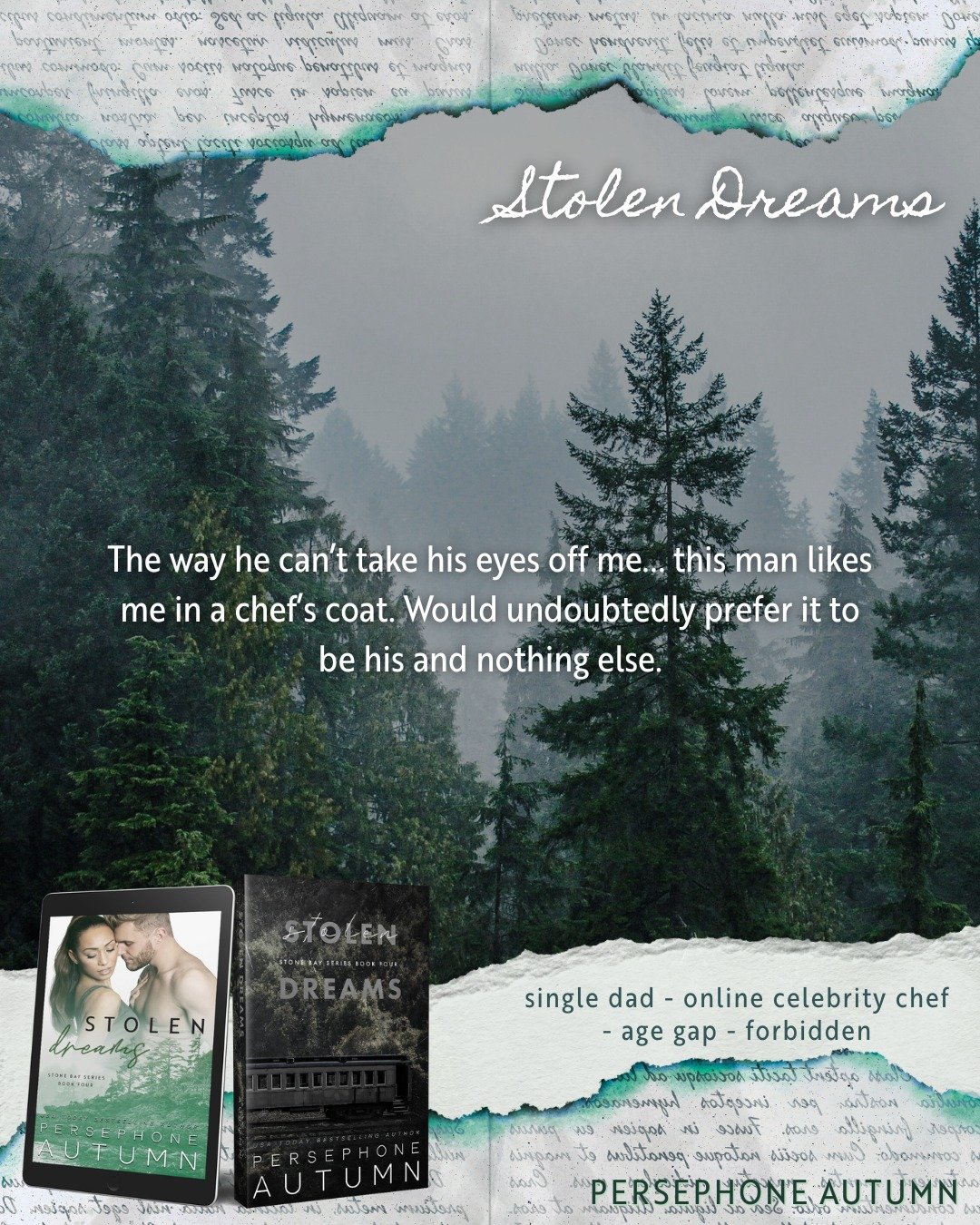 🌲 STOLEN DREAMS IS 1 YEAR OLD 🌲

Feels unreal that I published Stolen Dreams a year ago. Feels even more unreal that the Stone Bay series is almost over 🥹

The way he can't take his eyes off me... this man likes me in a chef's coat. Would undoubte