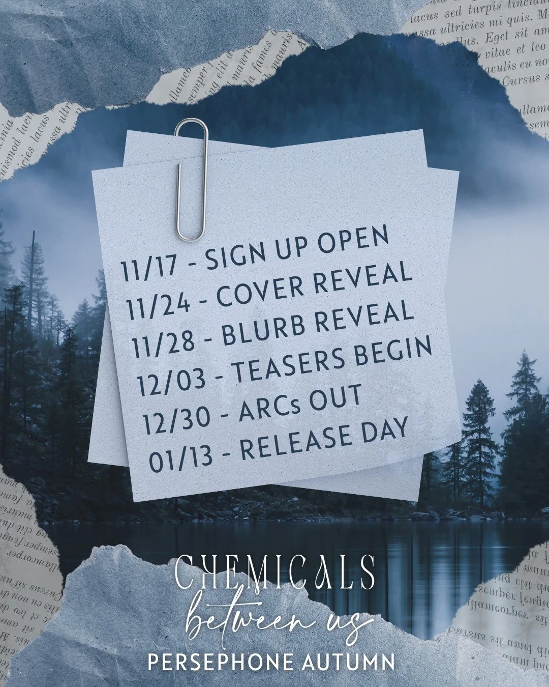 🌀 Chemicals Between Us dates 🌀

First... I am handling this all on my own 😅 it's been years since I've handled every aspect of promo. But poetry is not always highly popular, and this is moving pretty quick, so I'm at the helm.

Nov 17 - Sign up o