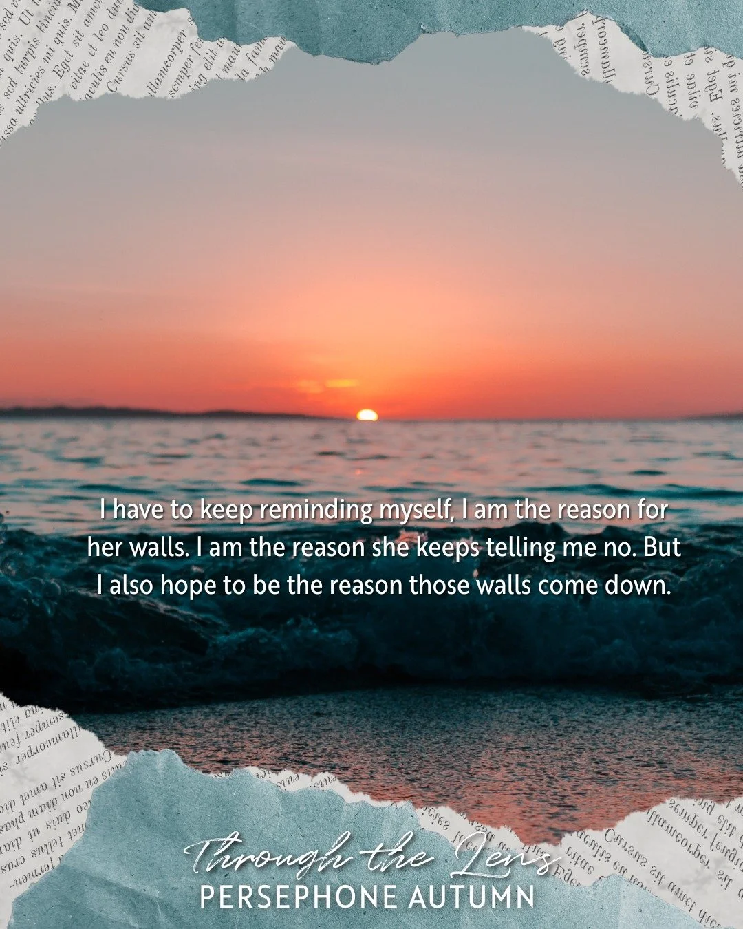 My first favorite book boyfriend 🌅

I have to keep reminding myself, I am the reason for her walls. I am the reason she keeps telling me no. But I also hope to be the reason those walls come down.

📸 The Click Duet!
Through the Lens &rarr; https://