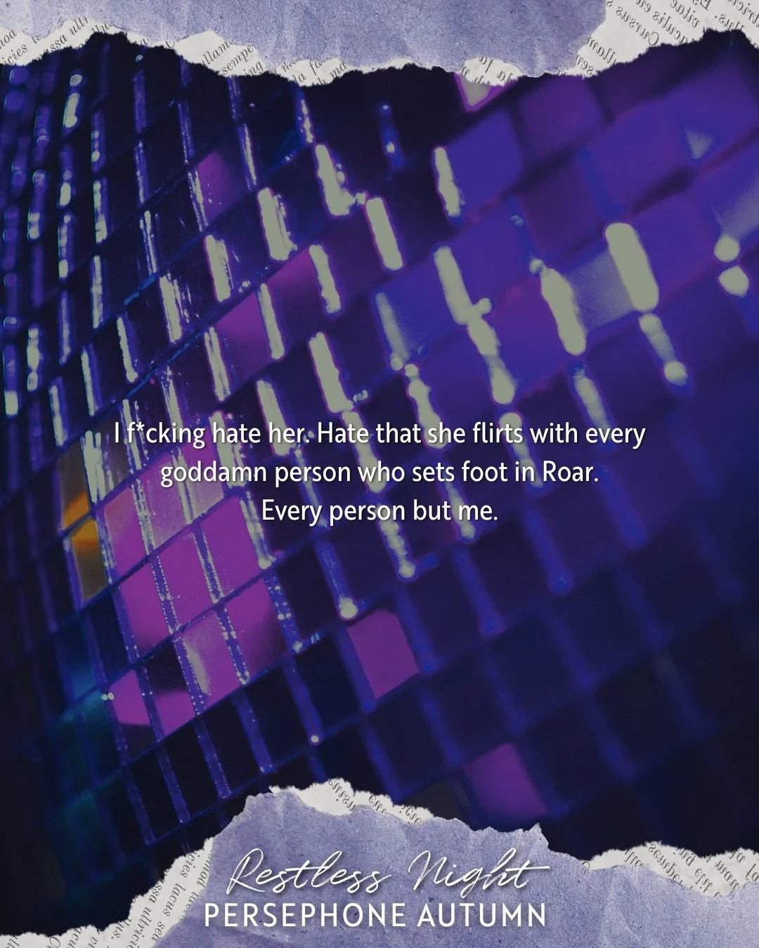 When he hates her out of jealousy 👀

I f*cking hate her. Hate that she flirts with every goddamn person who sets foot in Roar. Every person but me.

✨ Insomniac Duet!
Restless Night &rarr; https://books2read.com/RNight-Insomniac1
A Love So Bright &r