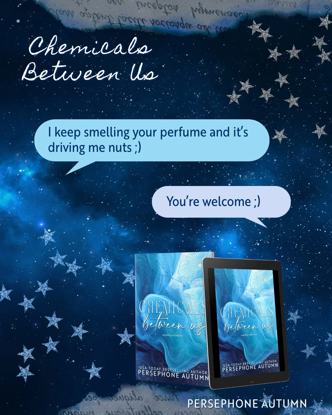 ✨ Chemicals Between Us is live and available in ebook, print + Kindle Unlimited ✨

💙 Read now: https://books2read.com/CBUpoetry
🩵 Signed paperback: https://payhip.com/b/apW3o

🌀 Contemporary poetry
🌀 Mental health rep
🌀 Love &amp; heartbreak
🌀 