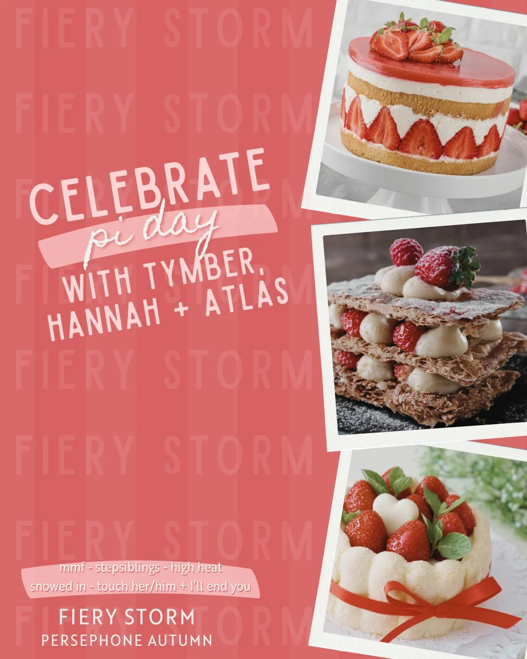 Happy Pi Day &pi;

This year, we're celebrating a little different. If you've read some of my books, then you know I'm a foodie. Although I've been vegan for years, I still incorporate a variety of food into my books.
Fiery Storm is no different.
So 