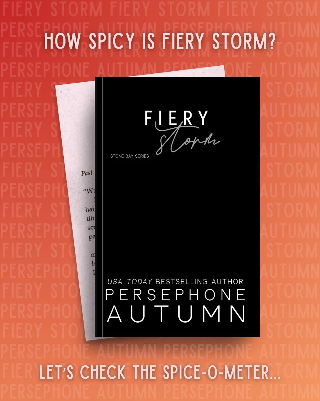 🔥 Where does Fiery Storm land on the Spice-O-Meter? 🔥

My dear book friends, I am happy to report that Fiery Storm has hit the "well, hot damn I need a cold shower" level of spice.

Stay tuned for spicy chapters report 😏

❤️&zwj;🔥 Preor