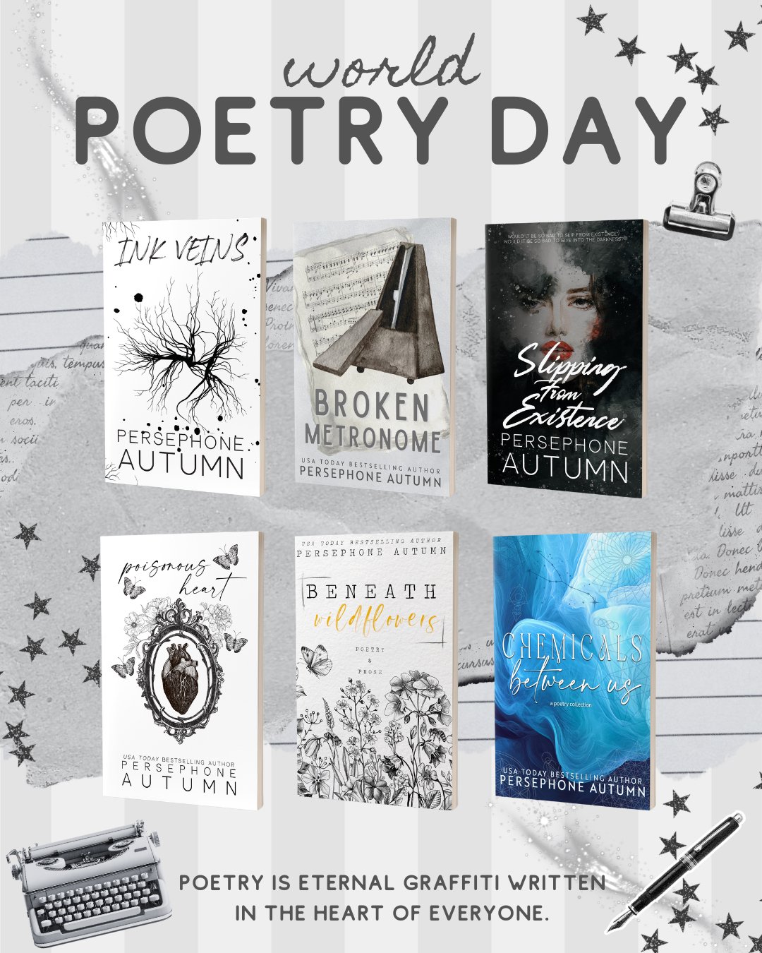 Happy World Poetry Day 🖤

If you love to be emo as much as I do, today's the best day! Because poetry day is essentially emo day in disguise 😂

So, here is all the permission you need to spend the day in your feels 🥰 and you're welcome!

Read my p