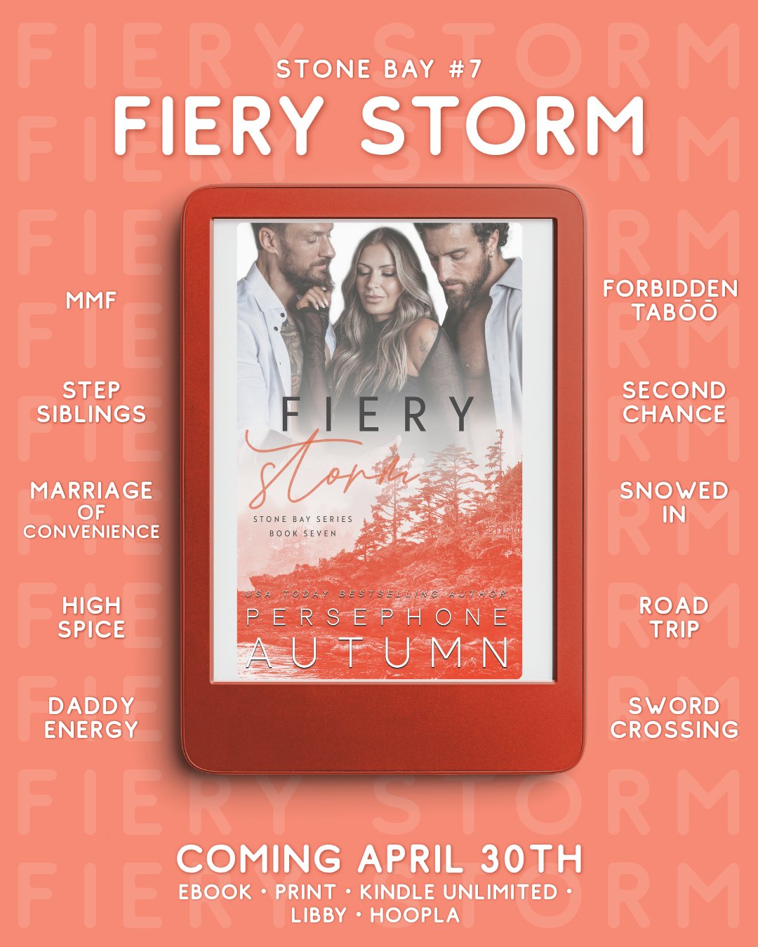 Imagine if your e-reader changed color to match the book you're reading ✨

Fiery Storm is almost here!!! Be sure to tap that preorder button to reserve your copy!
👉🏻 https://books2read.com/FieryStorm

❤️&zwj;🔥 MMF
❤️&zwj;🔥 Forbidden / Ta-boo
❤️&z