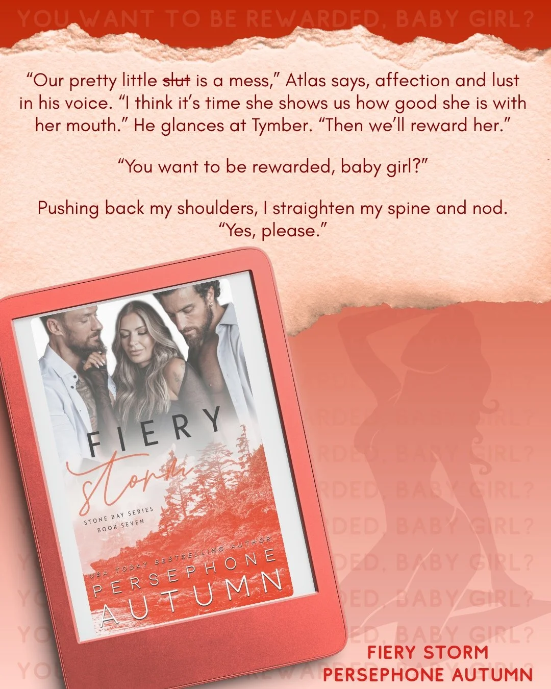 Who else loves a good reward system?
🙋🏻&zwj;♀️

Fiery Storm = good reader reward ❤️&zwj;🔥

Hit that preorder button 👉🏻 https://books2read.com/FieryStorm

Nine more days until...
❤️&zwj;🔥 MMF
❤️&zwj;🔥 Forbidden / Ta boo
❤️&zwj;🔥 Stepsiblings
❤