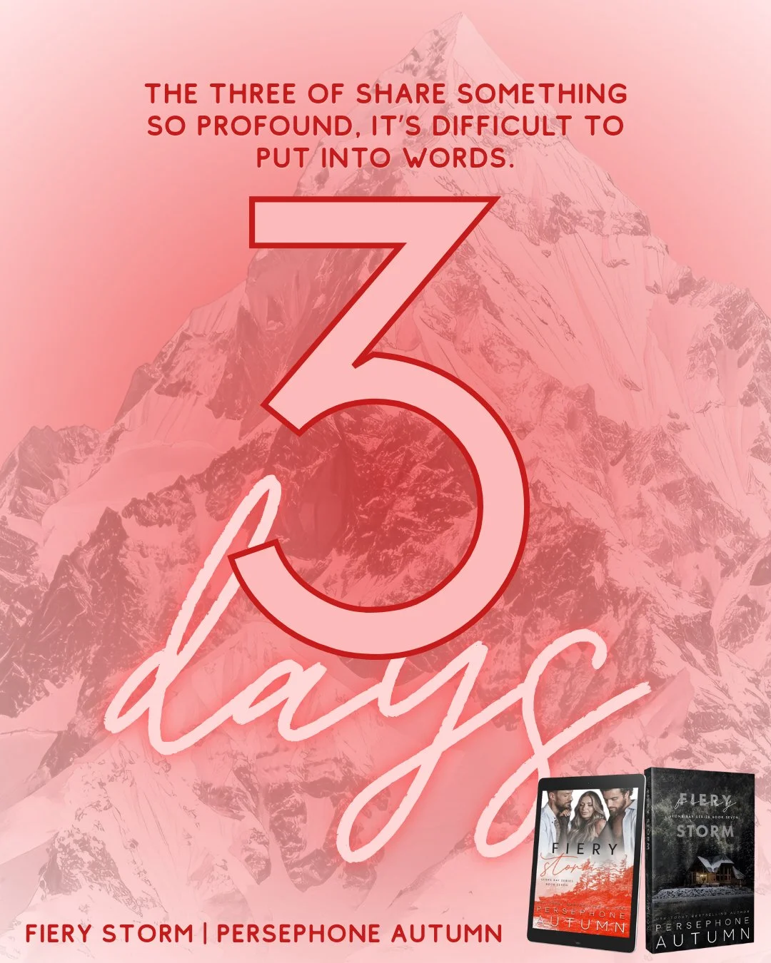 THREE. MORE. DAYS 😍😍

*squeeee*
Tymber, Atlas, and Hannah are almost here!!! I'm so freaking giddy and can't wait for their story to be in your hands 🥹

Tap that preorder button and prepare to binge-read all the spicy goodness!
❤️&zwj;🔥 Fiery Sto