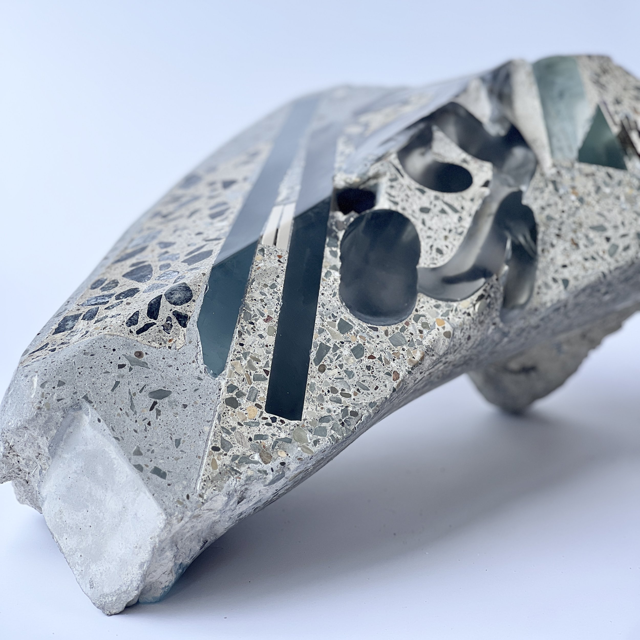 Passage, Akrotiri Series, 2026, 8 x 19 x 12 in, Glass and Concrete. Collaboration with Chris Ross