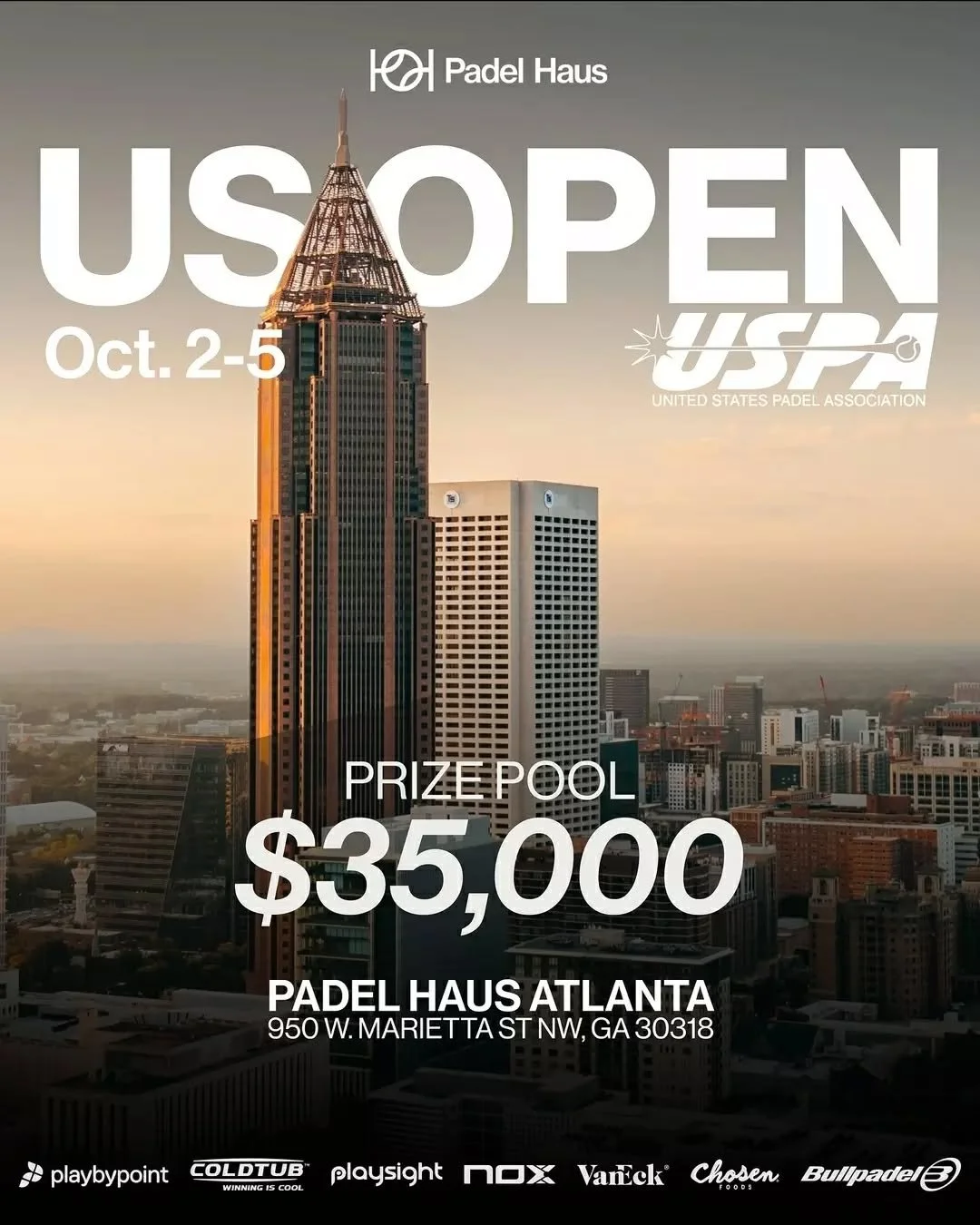 History is in the making, Atlanta!&nbsp;🎾
From October 2&ndash;5, the US Open @usapadel lands at @padelhaus Atlanta
&nbsp;with a record-breaking $35,000 prize pool &mdash; and it&rsquo;s just the beginning.
As part of their commitment to the sport, 