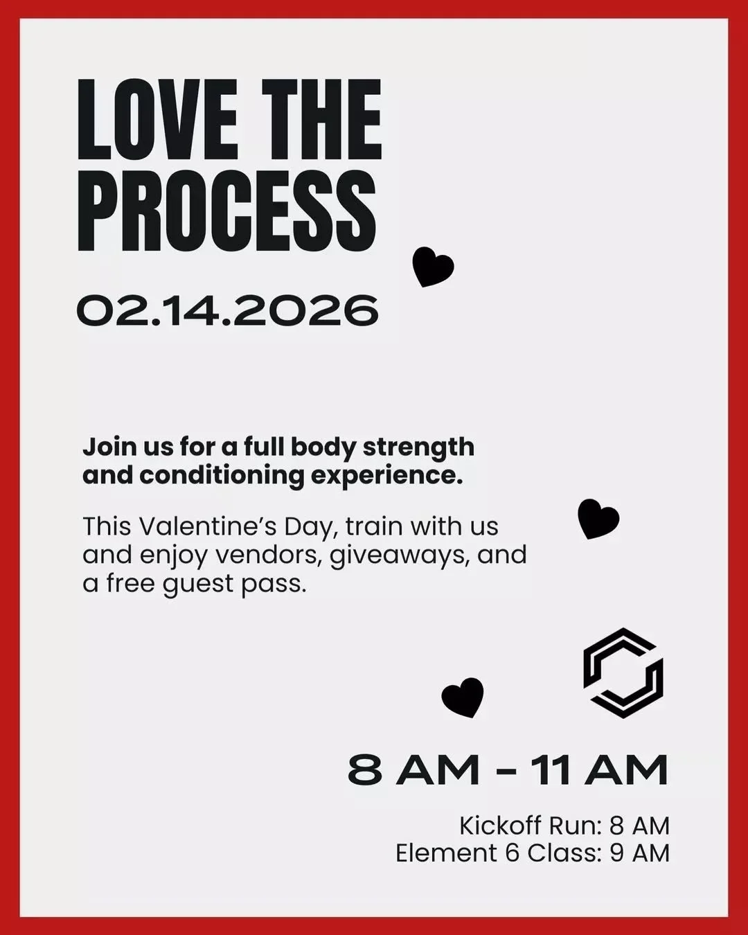 Love the process. Literally. ❤️
Join @carbon_atlanta this Valentine&rsquo;s Day for a full-body strength &amp; conditioning experience&mdash;plus vendors, giveaways, and a free guest pass.
Come for the workout, stay for the community.