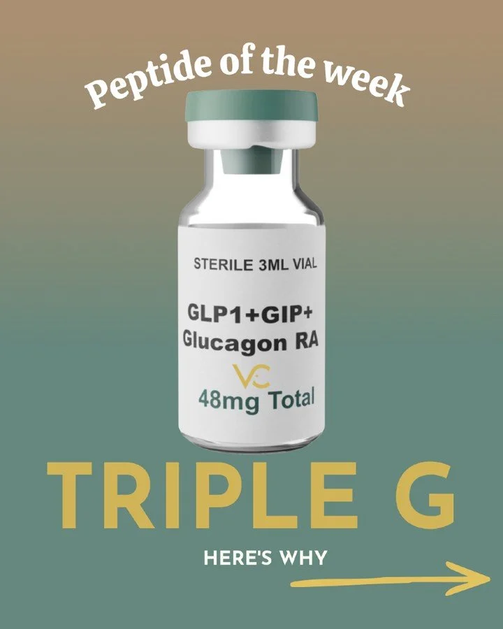 Peptide of the Week: Triple G

If you&rsquo;ve hit a weight-loss plateau or feel like your current GLP-1 isn&rsquo;t giving you the results you want&hellip; this may be the next step.

Triple G (GLP-1 + GIP + Glucagon receptor support) is a triple in