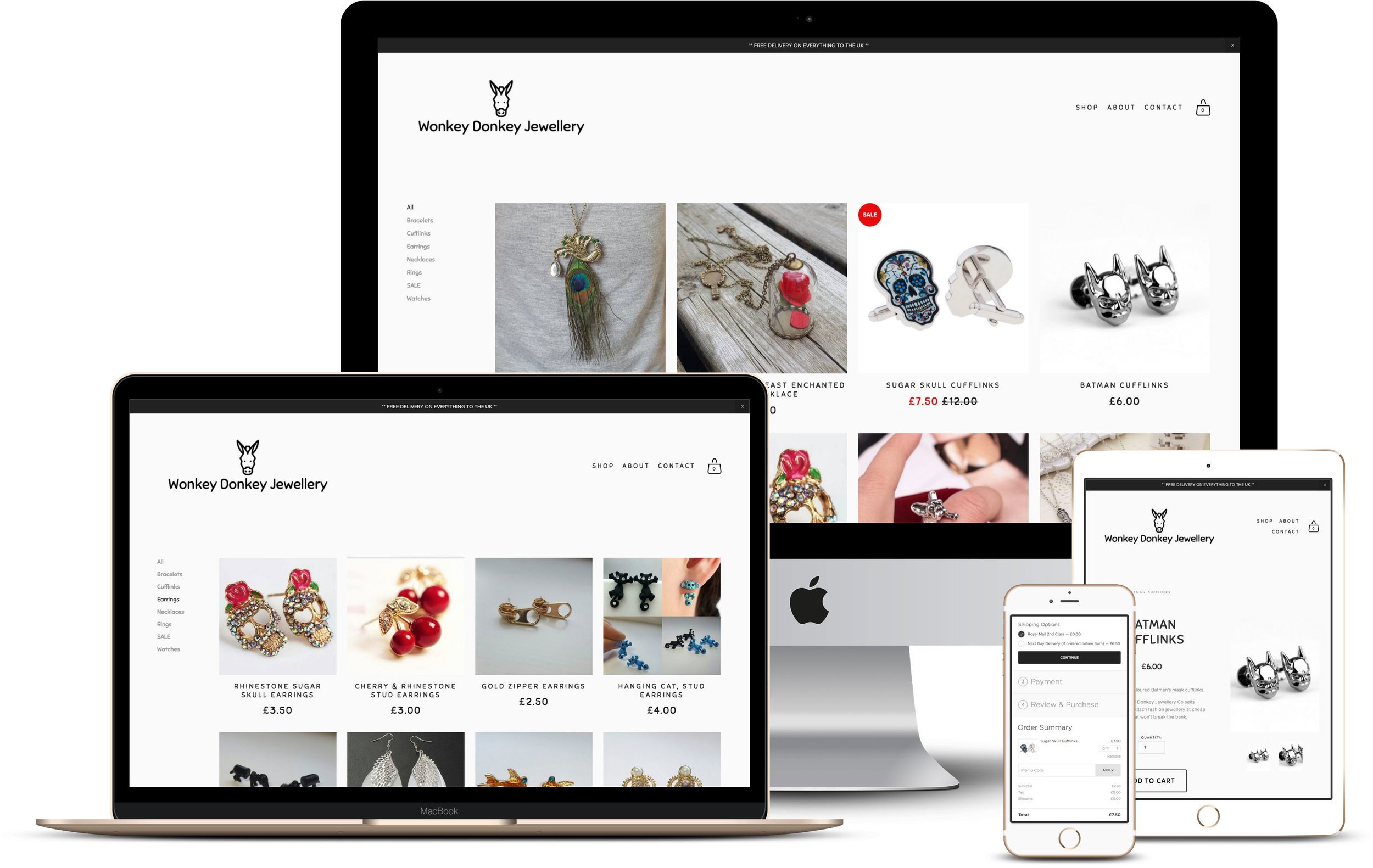 Wonkey Donkey Jewellery Website Development by Lithium Design Cheshire (Copy)