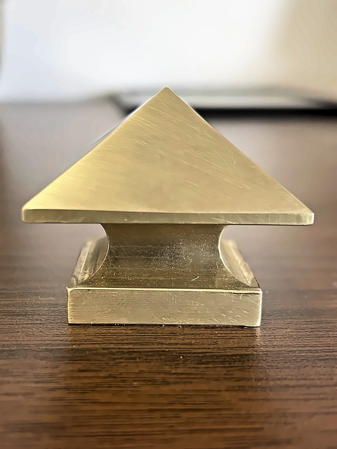 Machined brass pyramid cap