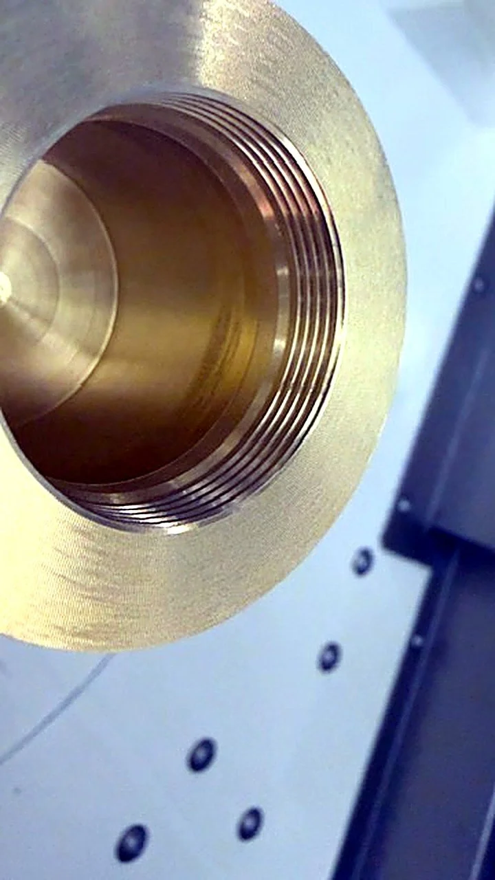 Precision brass bore close-up