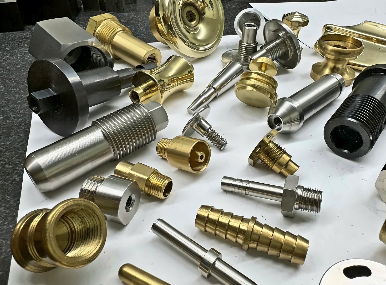 Turned brass and stainless fittings