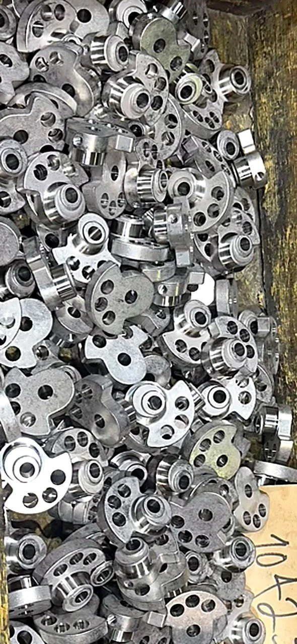 Machined aluminum production parts in bulk