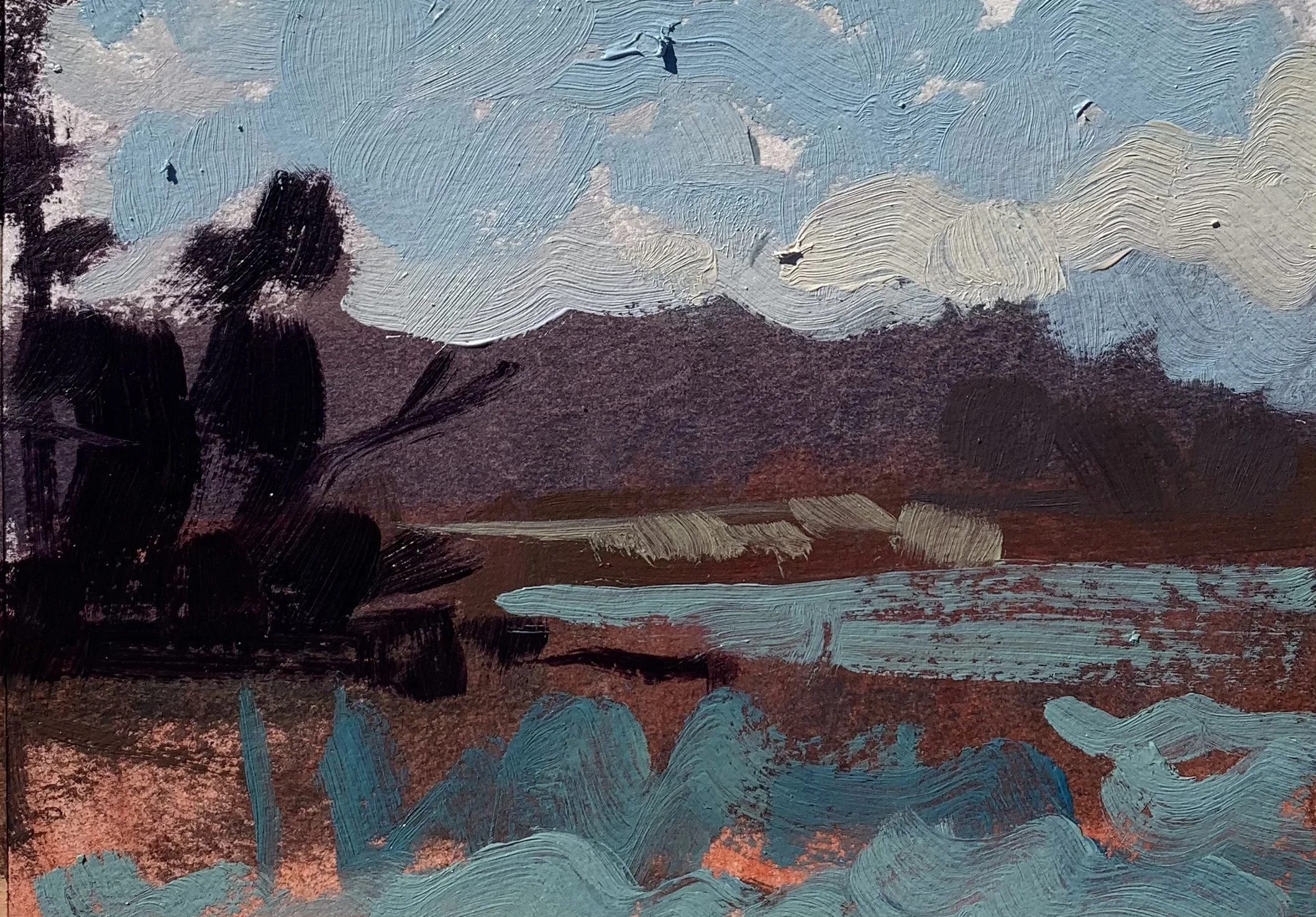 Lake Raleigh -
Oil on paper - 
2023