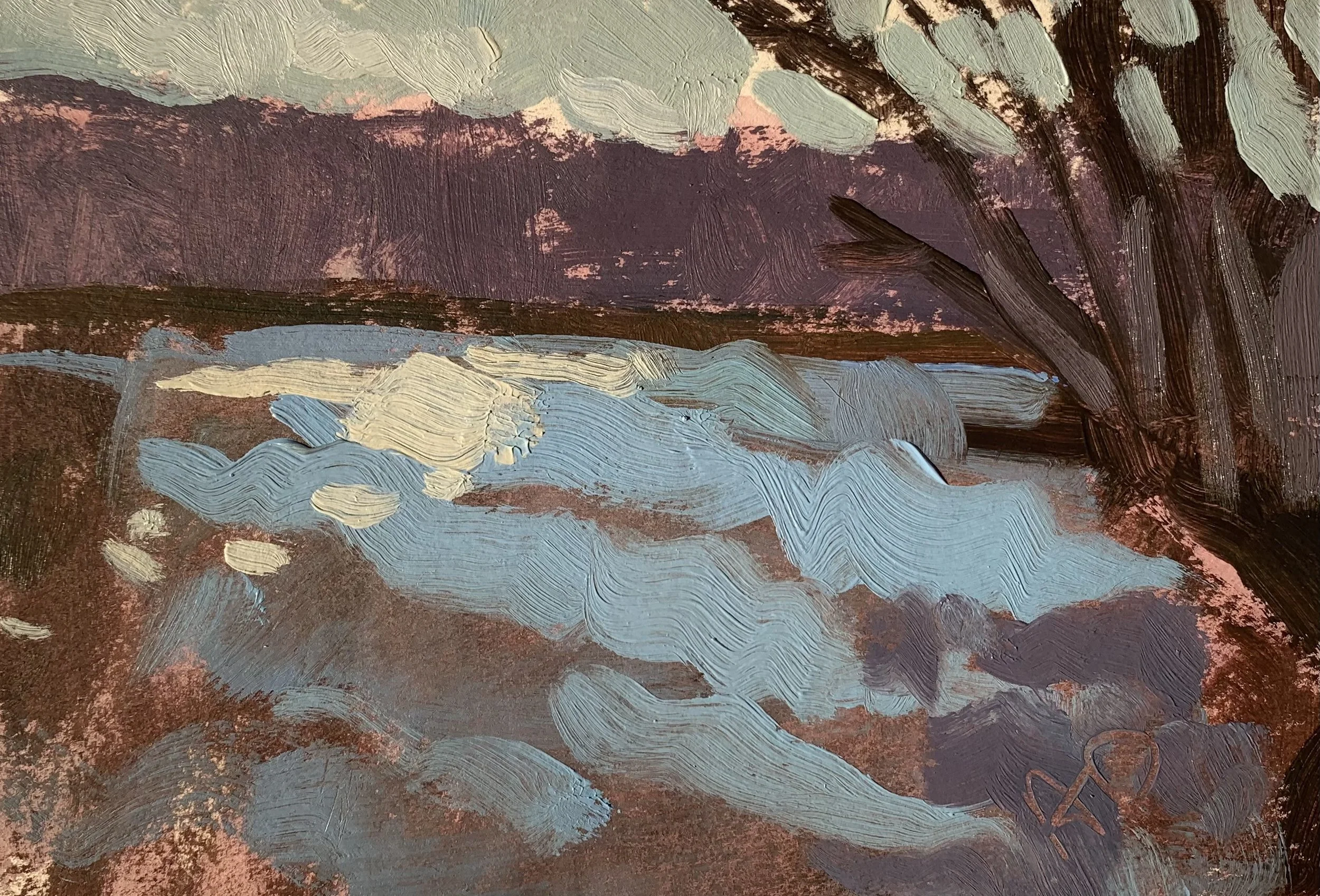 Lake Raleigh -
Oil on paper - 
2023