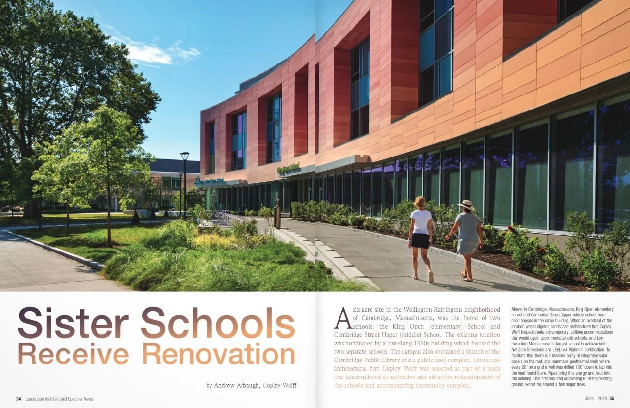 King Open/Cambridge Street Upper School featured in Landscape Architect