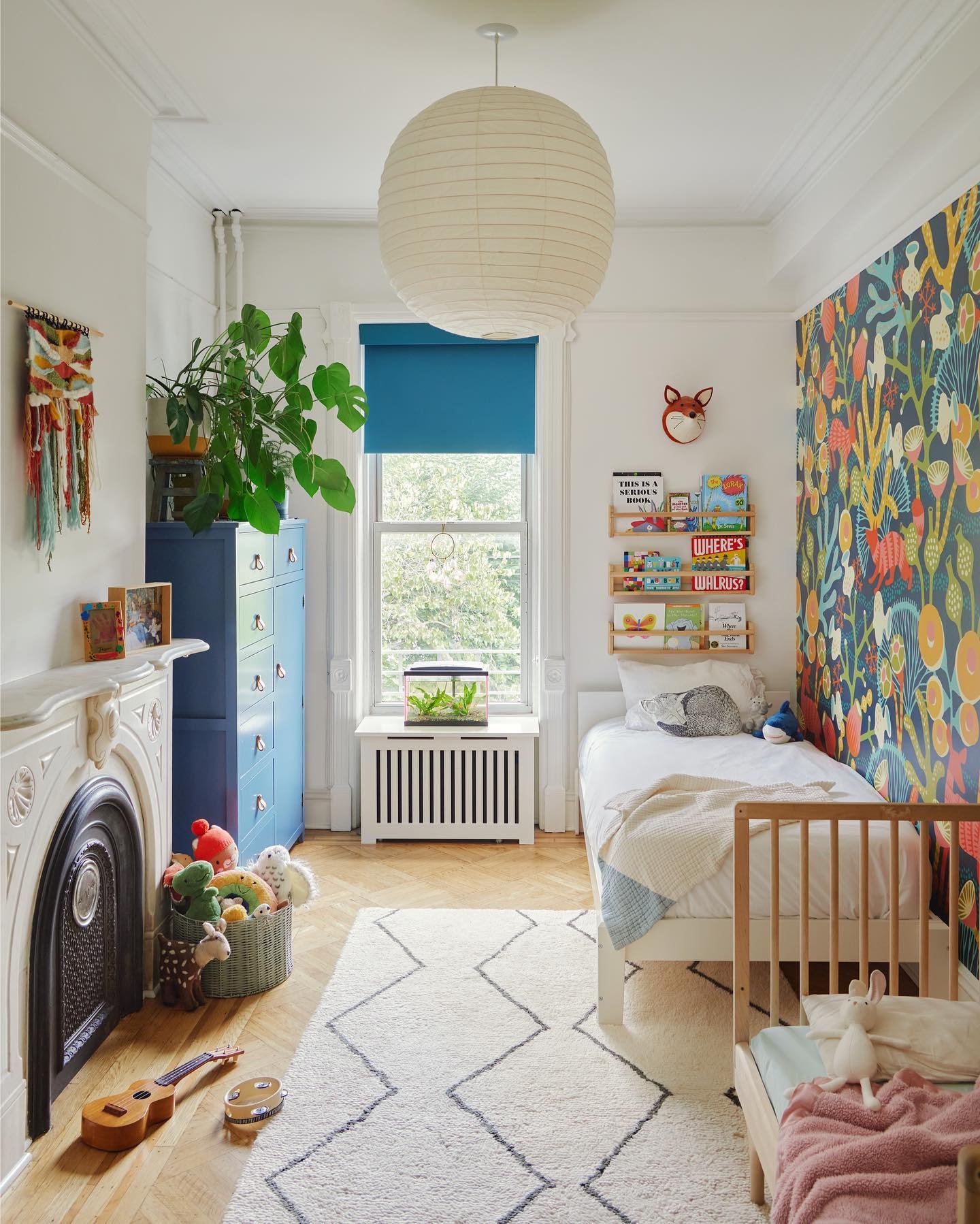 The best room in my house is of course the kid&rsquo;s room. They share this colorful jungle. It&rsquo;s a happy little space. My only advice for designing your child&rsquo;s room is make sure the rug is comfortable because you&rsquo;ll probably find