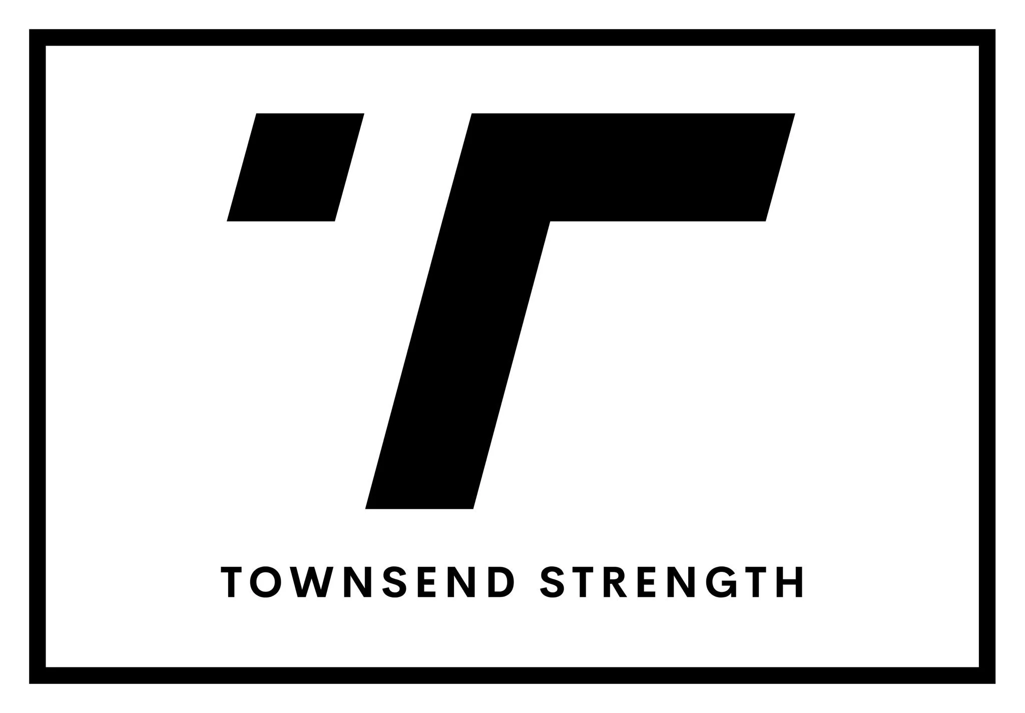 Logo with a large black letter 'T' and the text 'TOWNSEND STRENGTH' at the bottom.