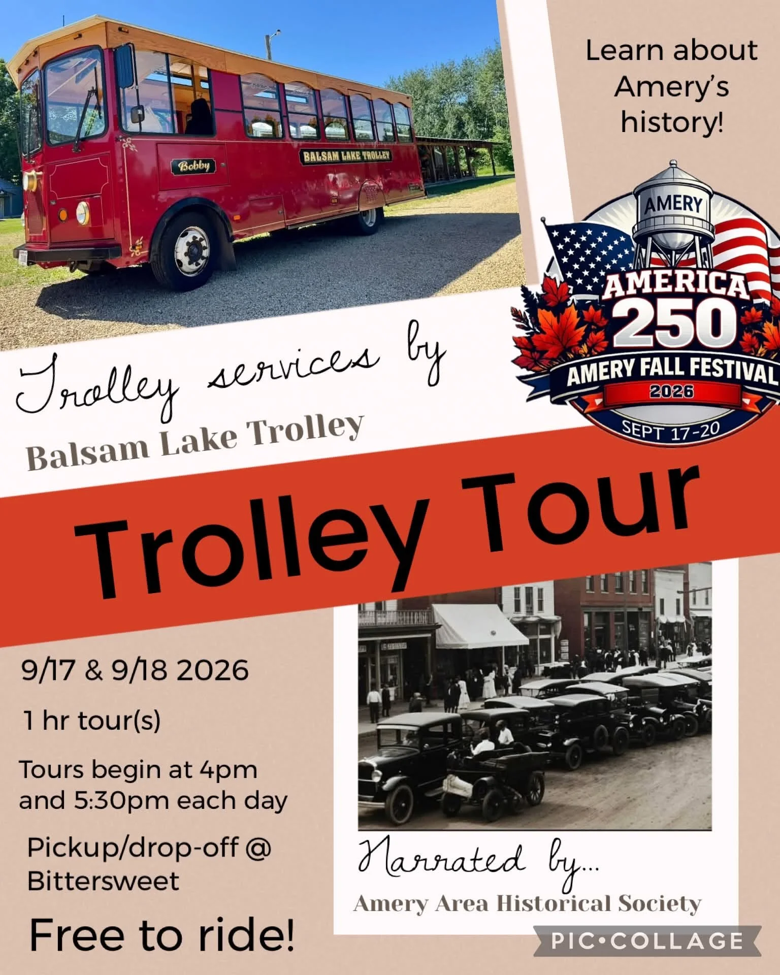 Fall Festival Trolley Tour Thursday @ 4 PM