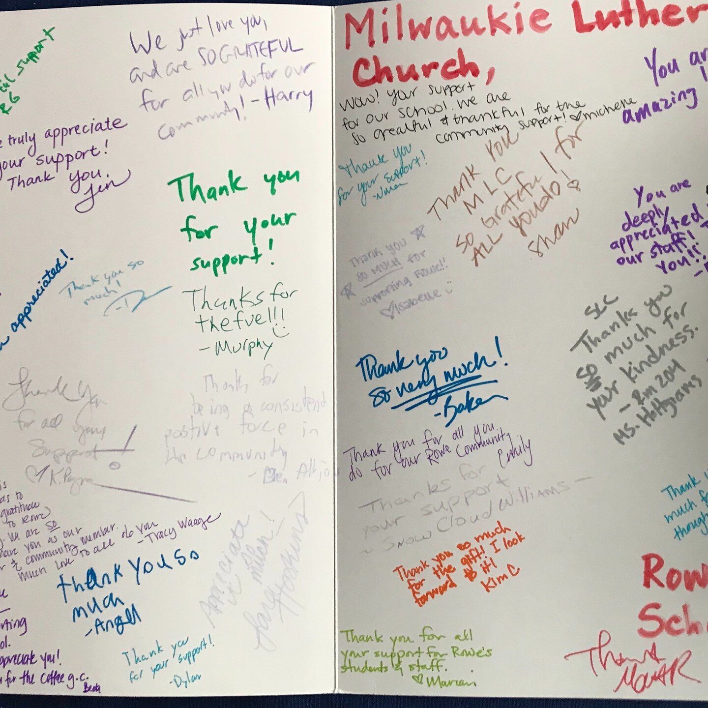 A beautiful thank you card from the @rms_shamrocks staff. 🙂 You are more than welcome! We are honored and happy to help in any way possible. #lutherans #giving #community #fellowship