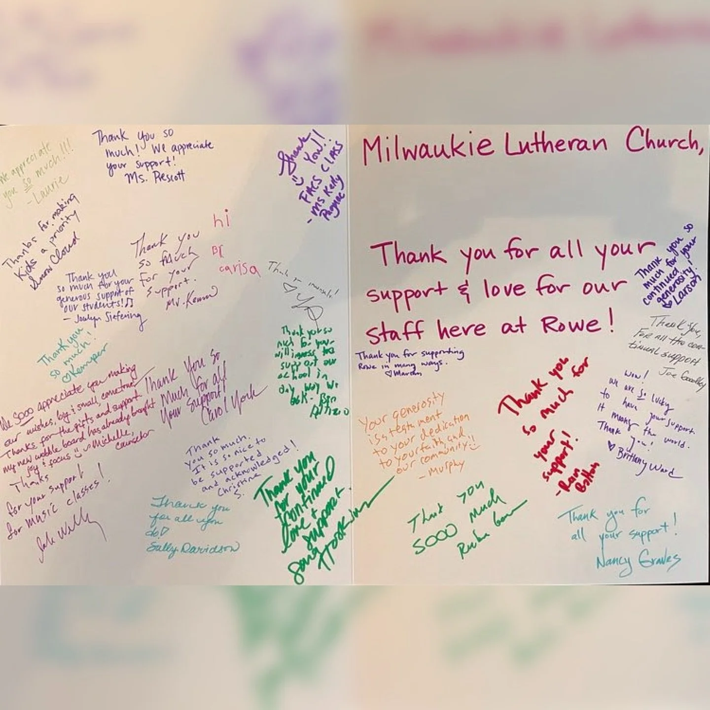 A beautiful thank you from Rowe Middle School!