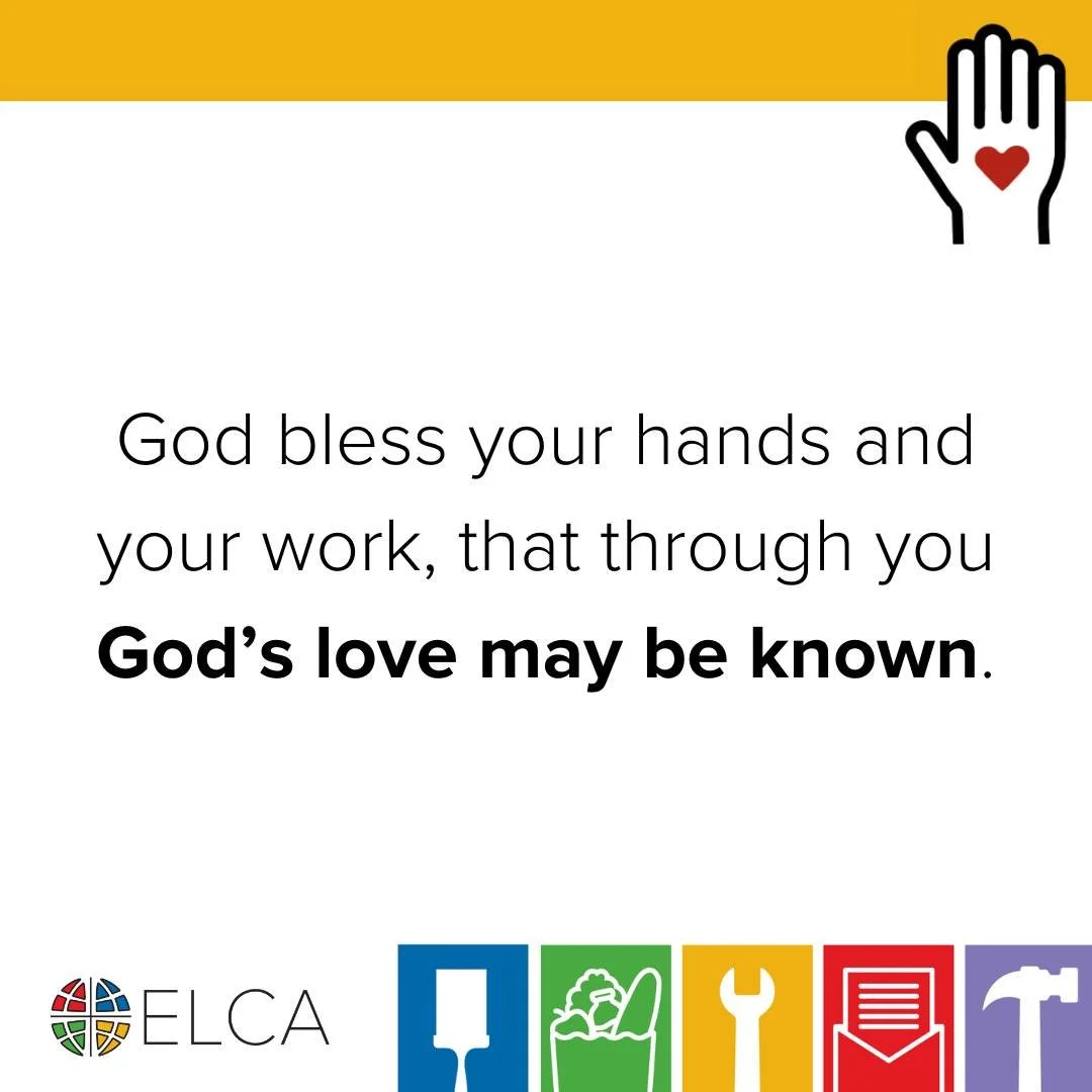 Yesterday we celebrated our annual day of service, "God's work. Our hands." 

We are called to proclaim the good news: 
God is at work! 
This good news is not left in some history long ago or a place far away: 
God is at work in the world s