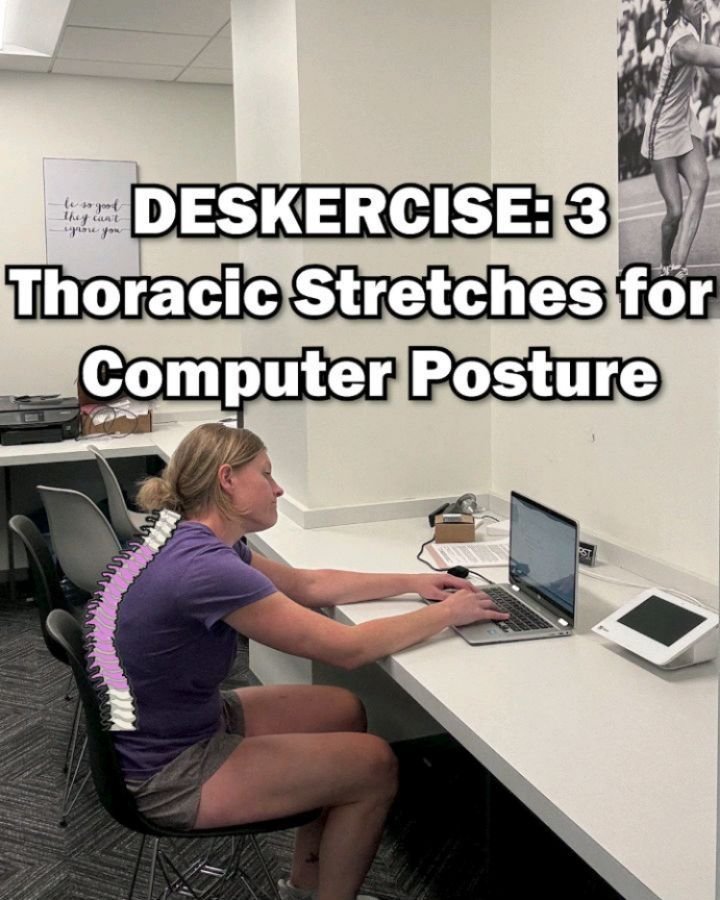 ✔️Posture Check✔️ We all know that we spend too much time on our devices, and that is not going to change. The harsh reality is that every day in this slumped computer position is causing detrimental changes to the thoracic curve of our spine. 

The 