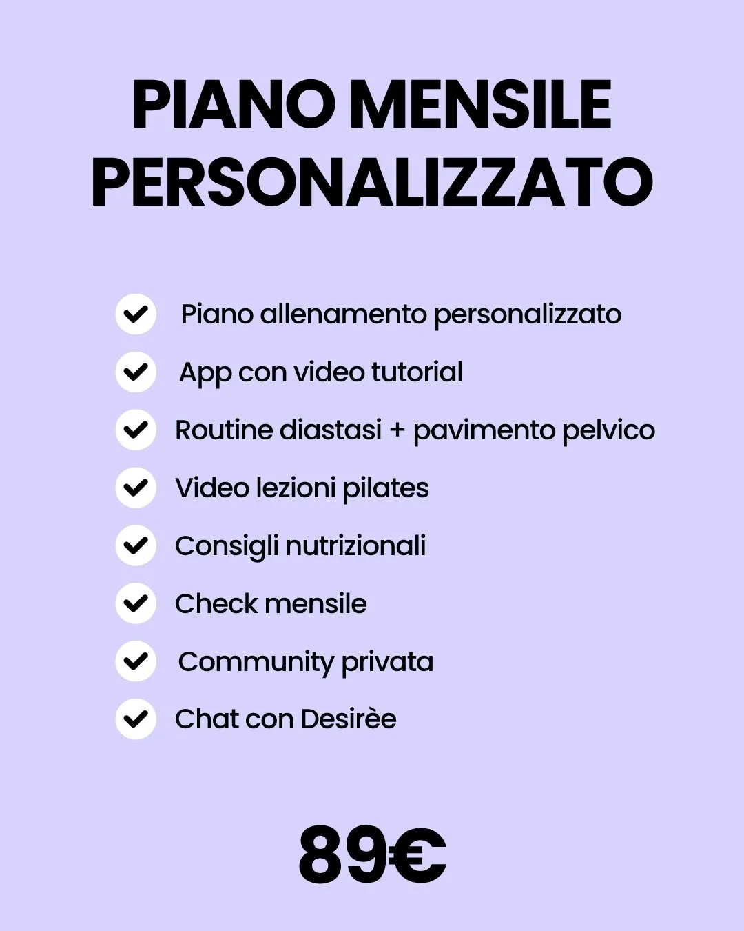Piano Post-Parto Personalizzato Mensile