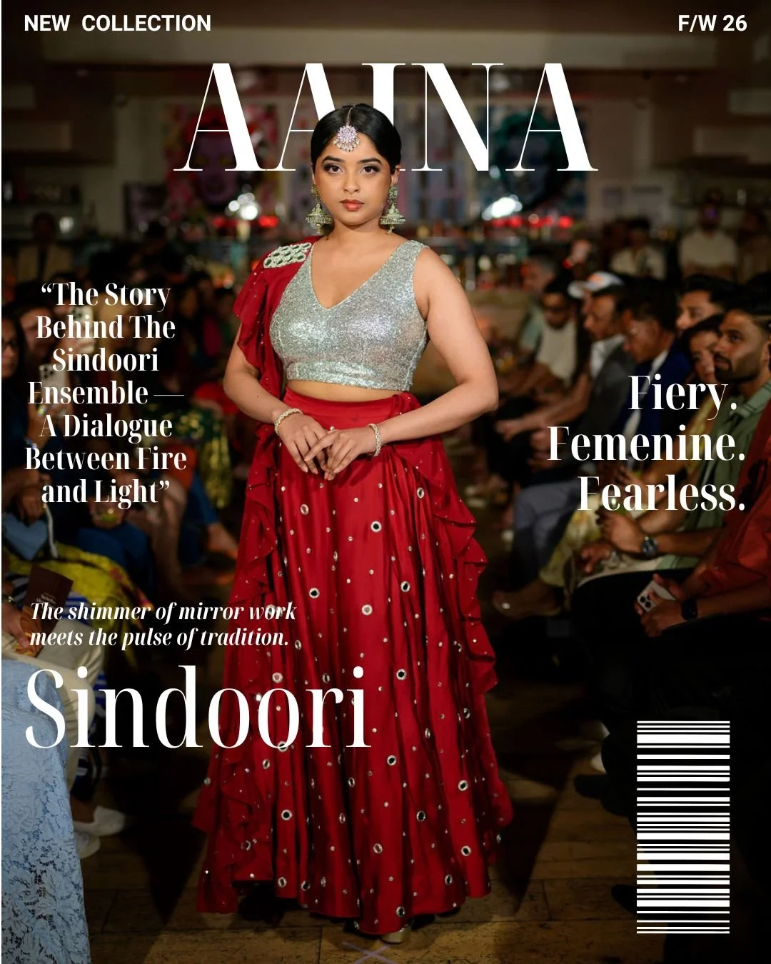 Introducing the Sindoori Ensemble 
.
.
.
.
.
.
.
#TheSindooriEnsemble #AainaCollection #NaurahUSA #CoutureElegance #ModernHeritage #MirrorWorkMagic #RedCouture #LuxuryReimagined #SouthAsianFashion #RunwayReflections #HandEmbroideredArtistry #BoldAndB