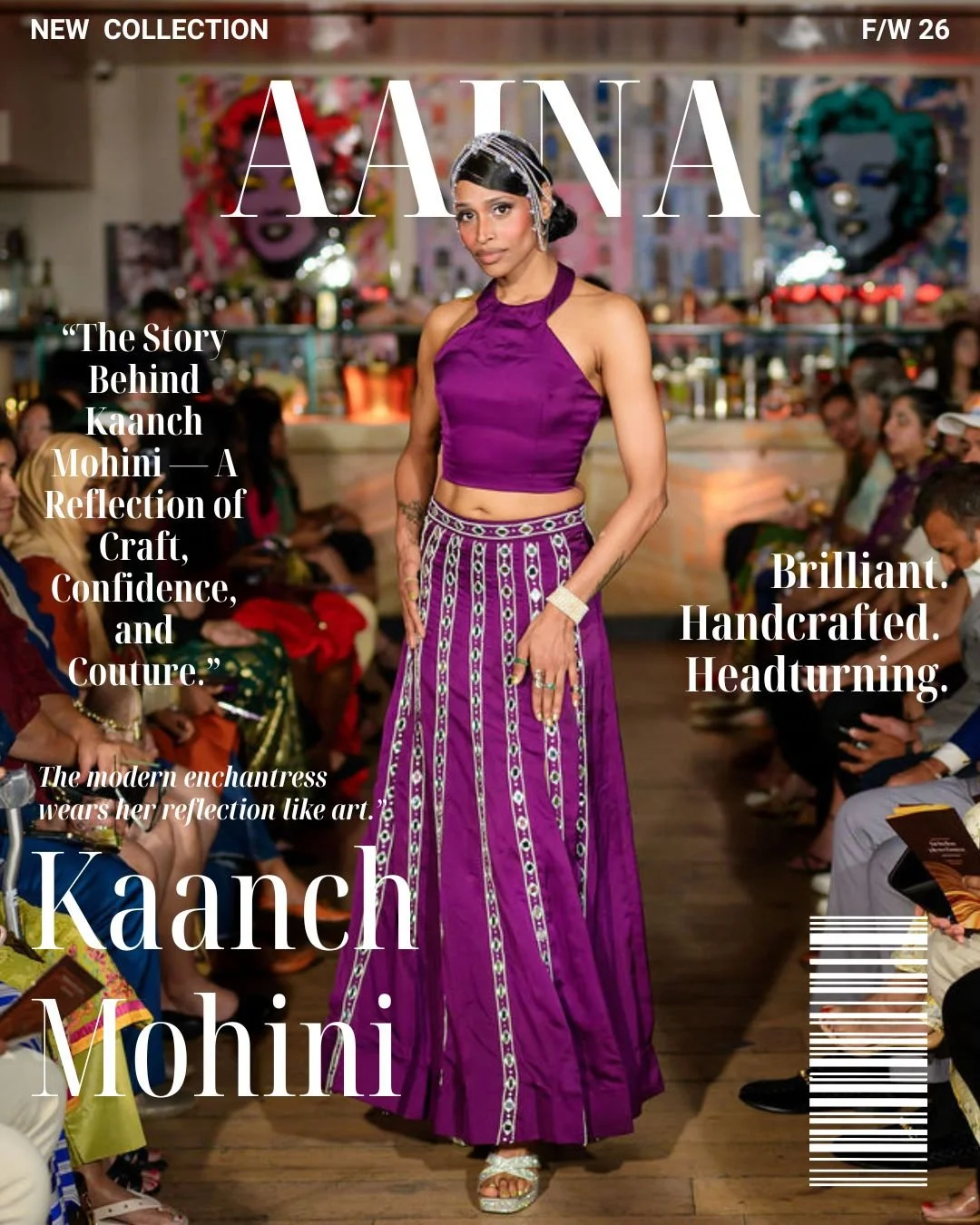 Introducing Kaanch Mohini Ensemble
.
.
.
.
.
.
#KaanchMohini #AainaCollection #NaurahUSA #ModernCouture #LuxuryLehenga #MirrorWorkMagic #HandEmbroidered #HeritageReimagined #IndianDesignerWear #CoutureFashion #RunwayElegance #ContemporaryTradition #D