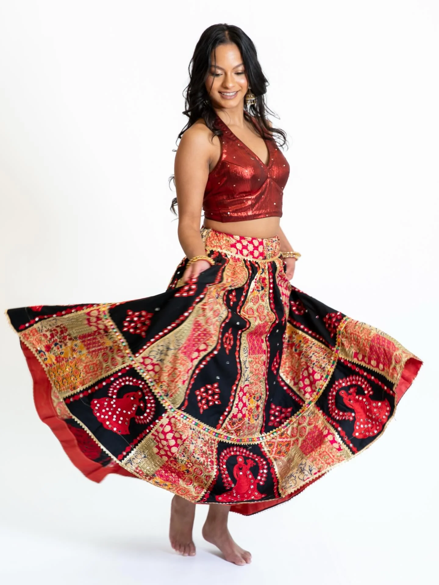 Garba nights, but make it couture ✨💃
The Dholida Skirt brings Navratri to life &mdash; vibrant tie-dye patchwork, hand-done mirror embroidery, and movement that shines with every twirl. Festive, bold, and made for the spotlight. 💫
DM for prices.
Ph